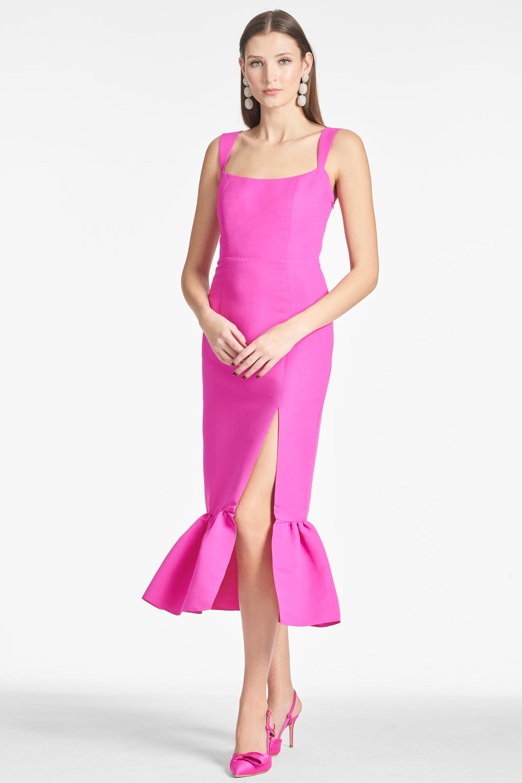 Cerise pink 2024 midi dress