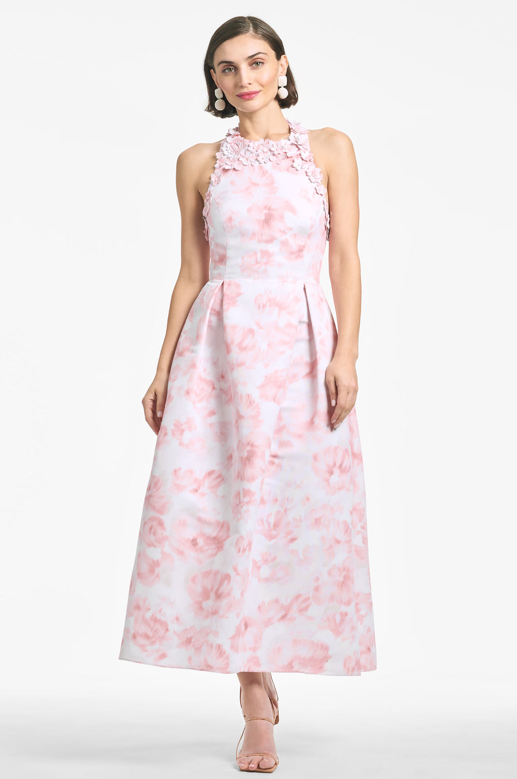 Floral Sleeveless Linen Dress - Blush Pink  Putti Fine Fashions - Putti  Fine Furnishings