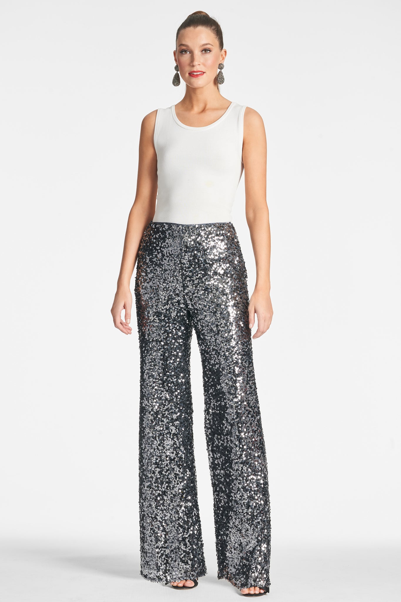 Sequin Alli Pant - Gunmetal