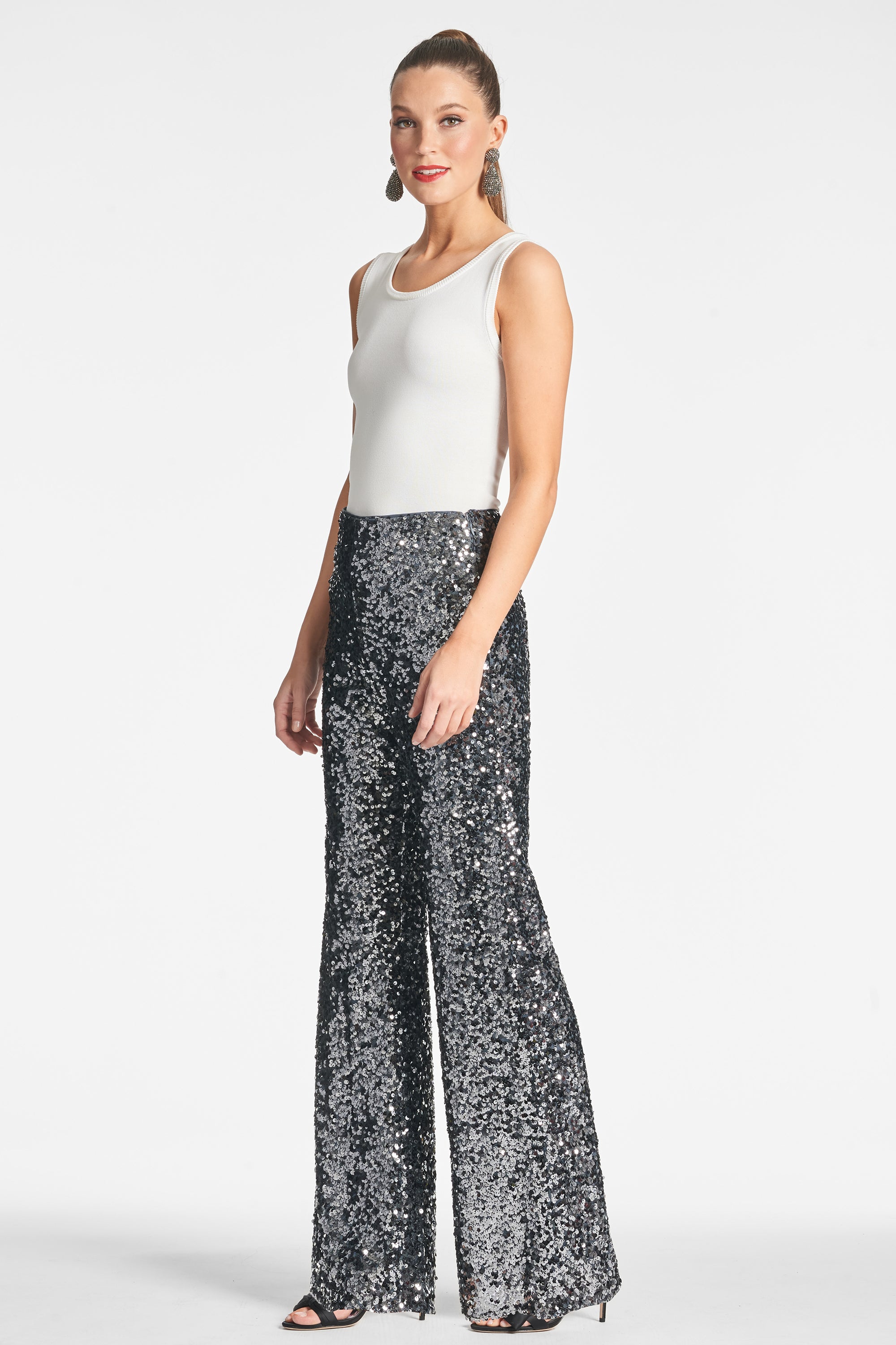 Sequin Alli Pant - Gunmetal