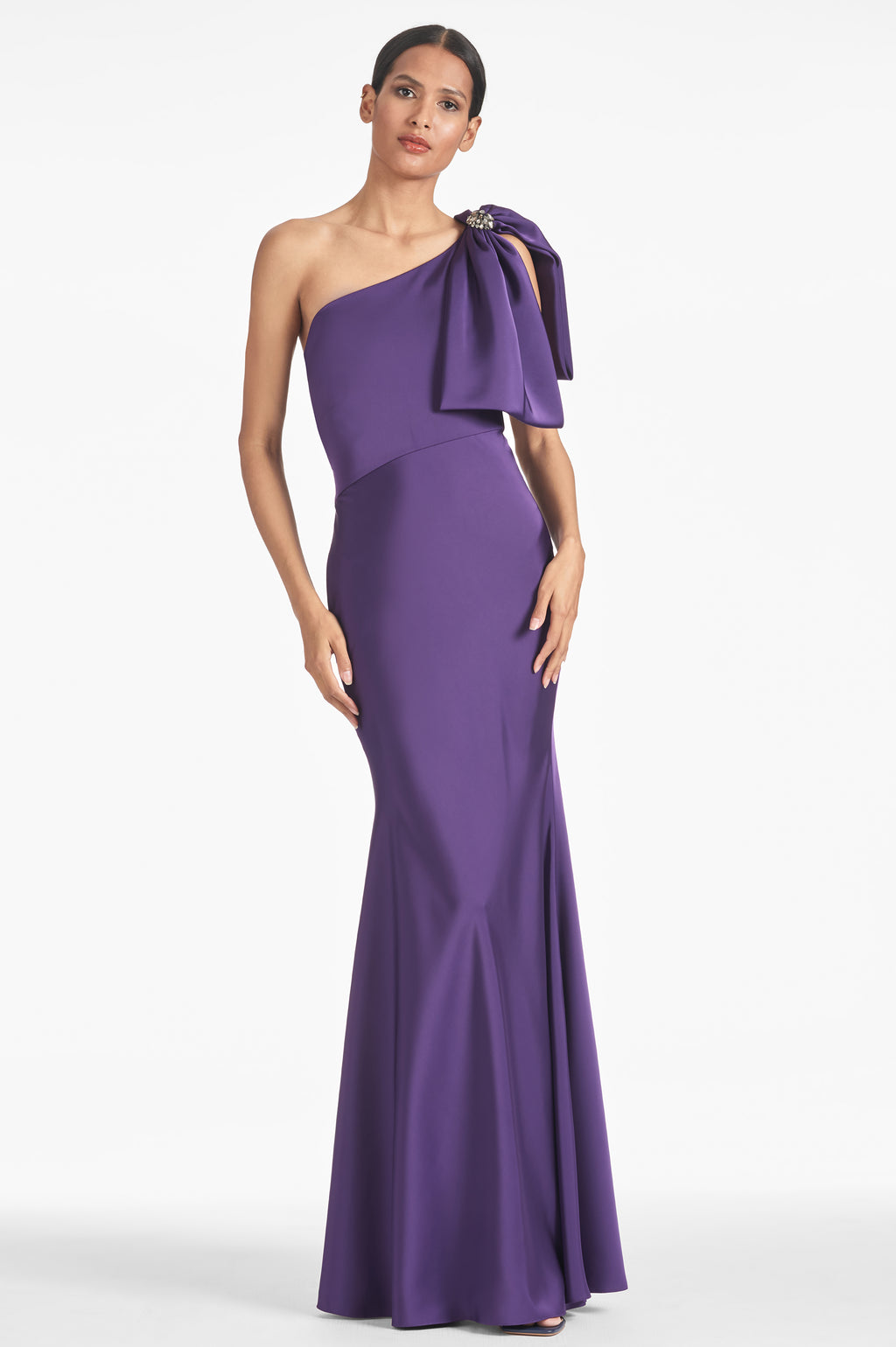 Sachin amp; Babi Deliah single-shoulder gown - Purple