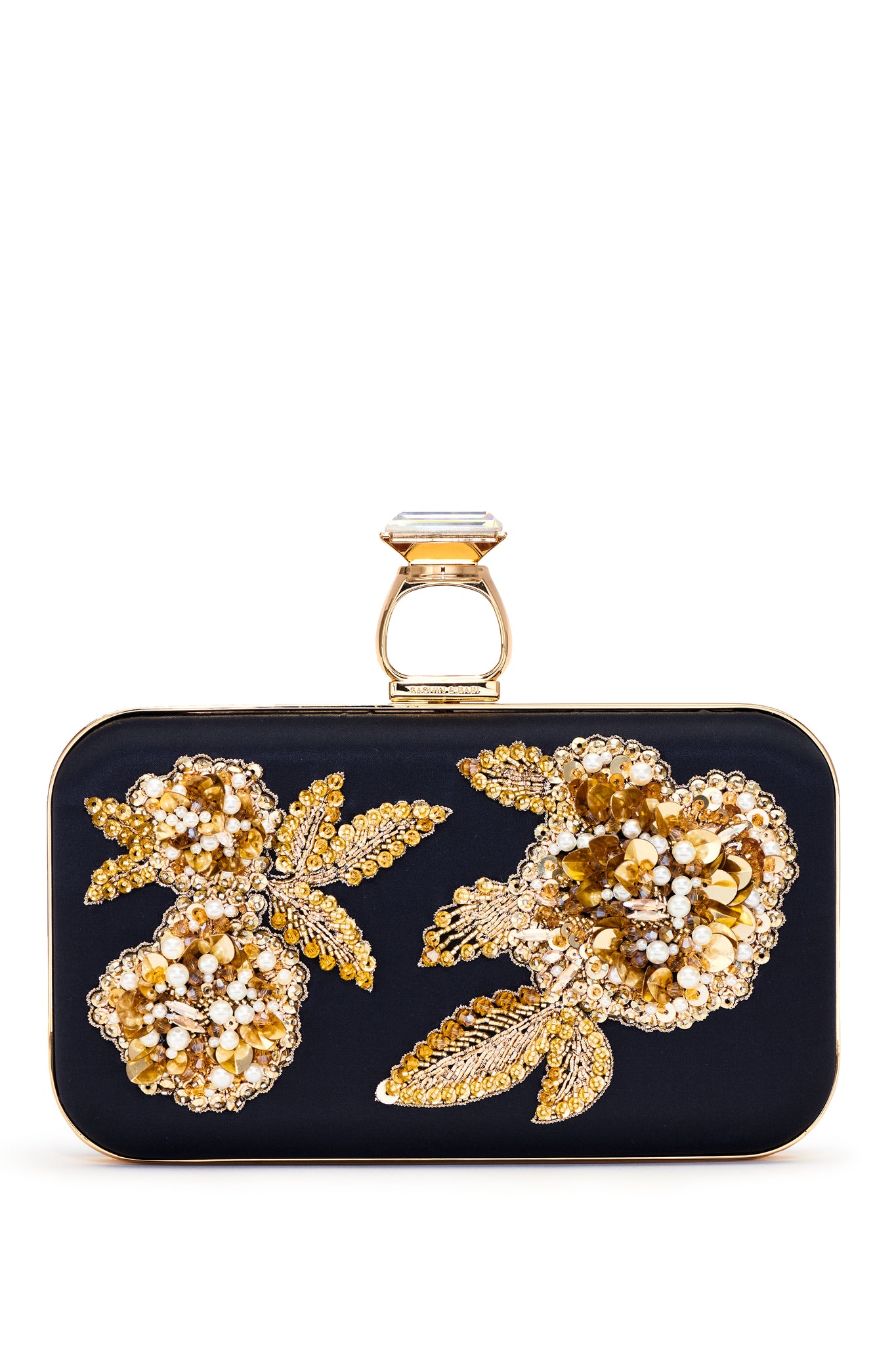 Embellished On The Rocks Clutch - Black