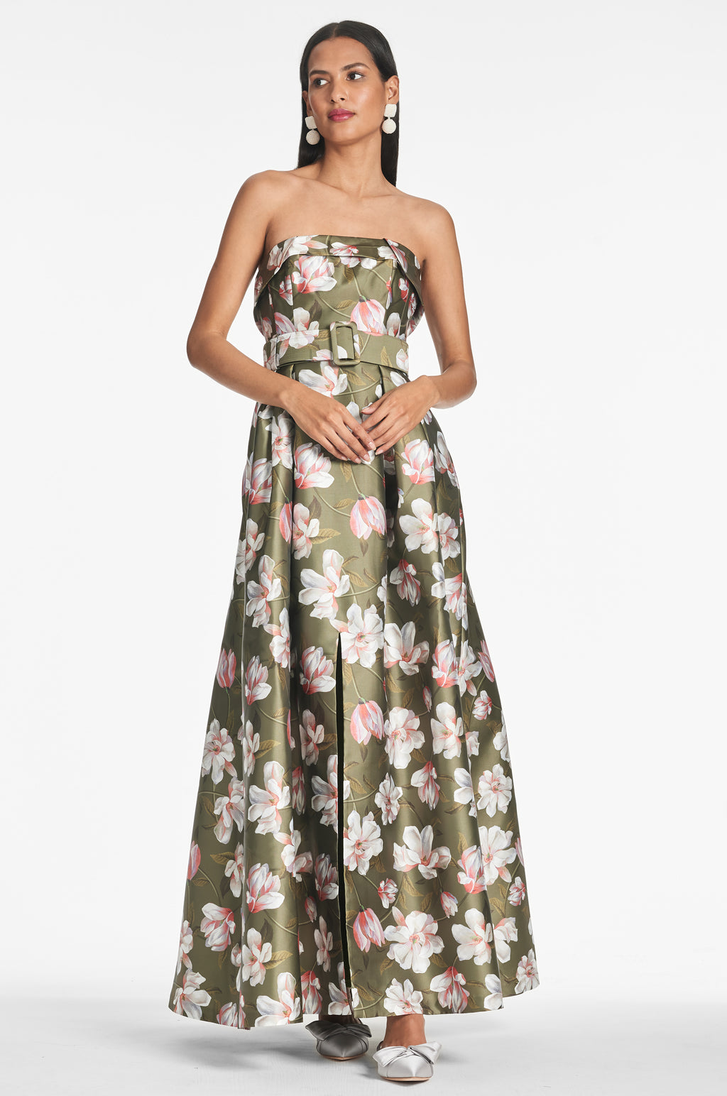 Brielle Gown in Moss Magnolia - Sachin & Babi