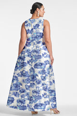 Brooke Gown - Azure Watercolor Floral
