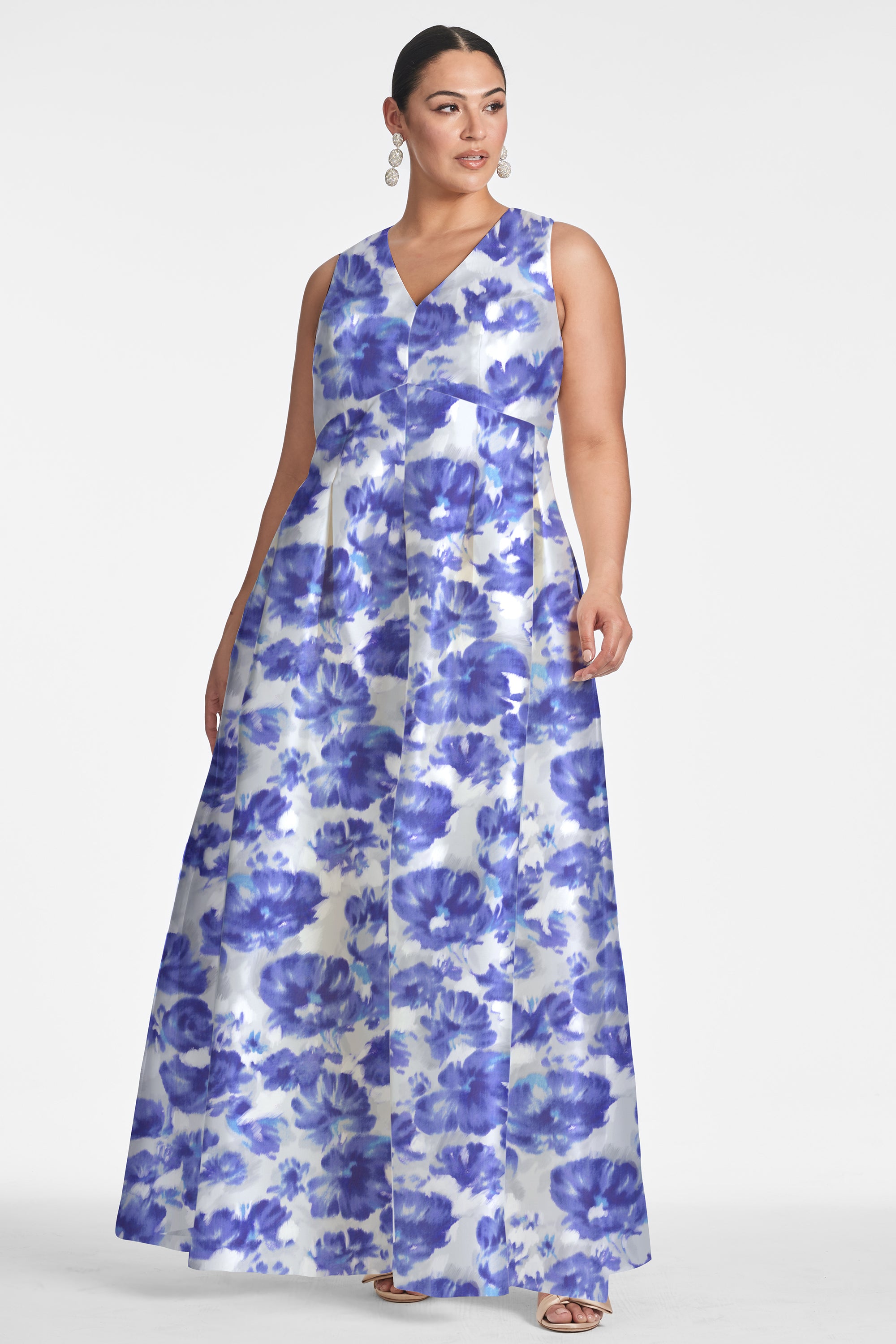 Brooke Gown - Azure Watercolor Floral