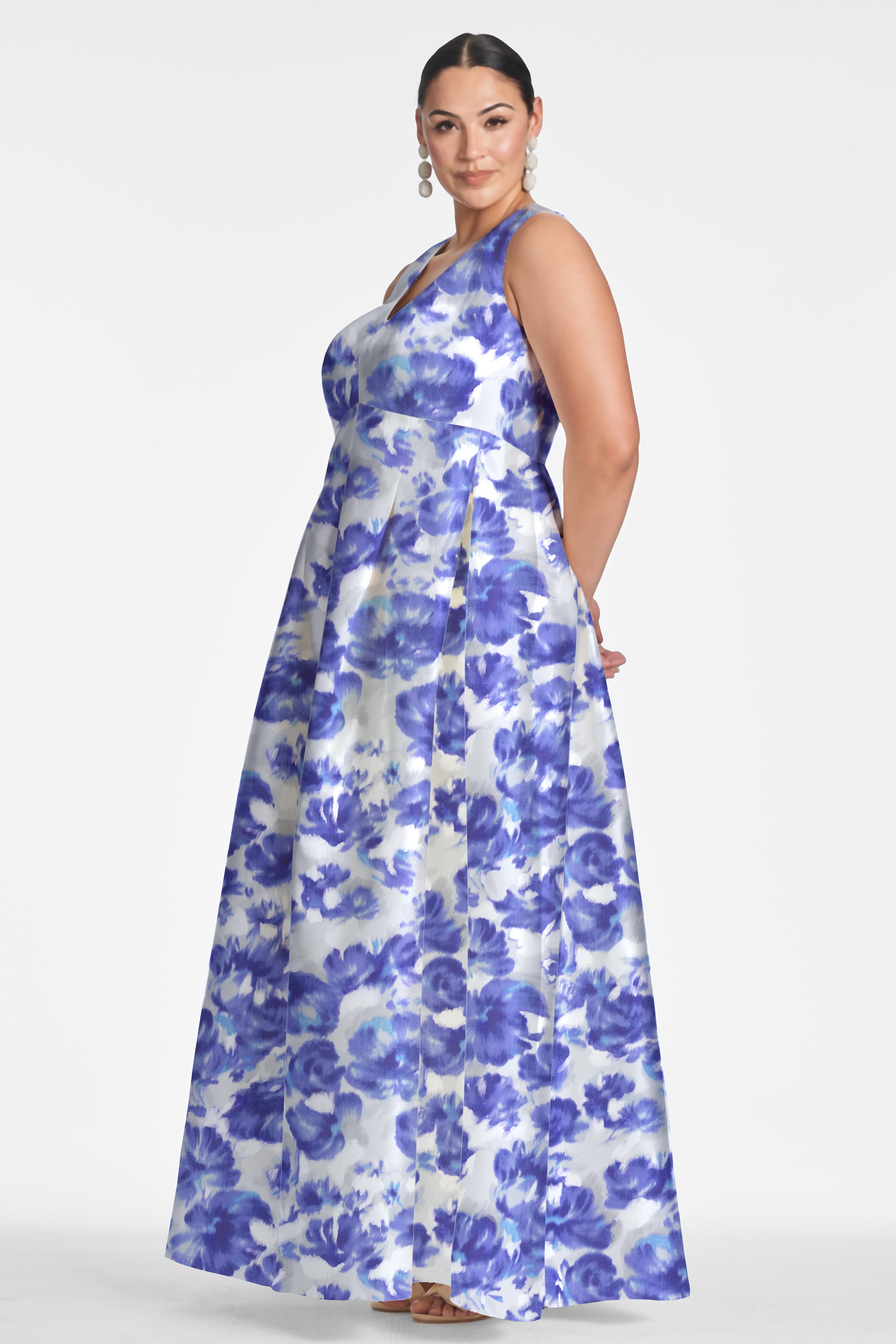 Brooke Gown - Azure Watercolor Floral