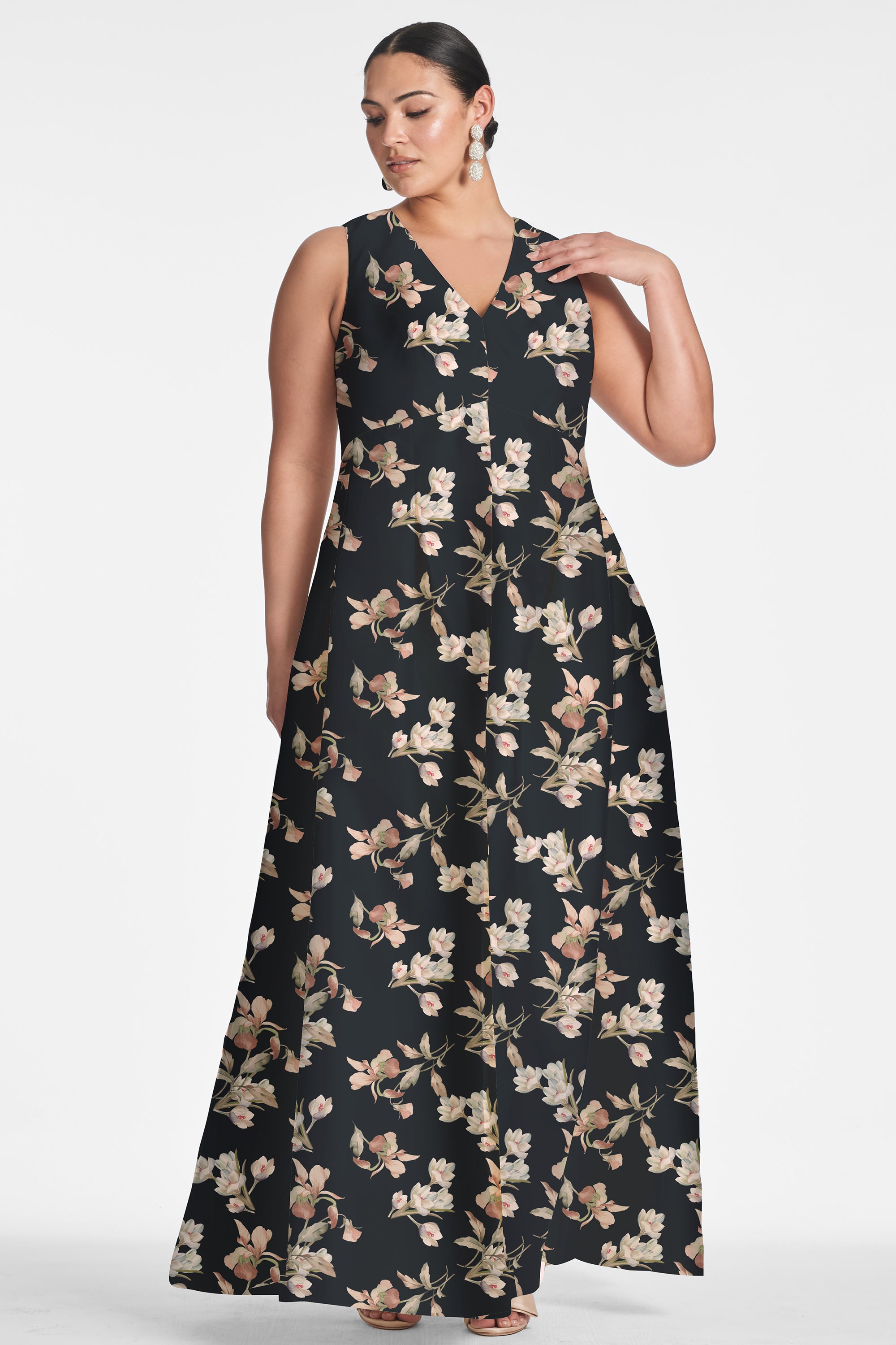 Brooke Gown - Black Venetia Petal - Final Sale