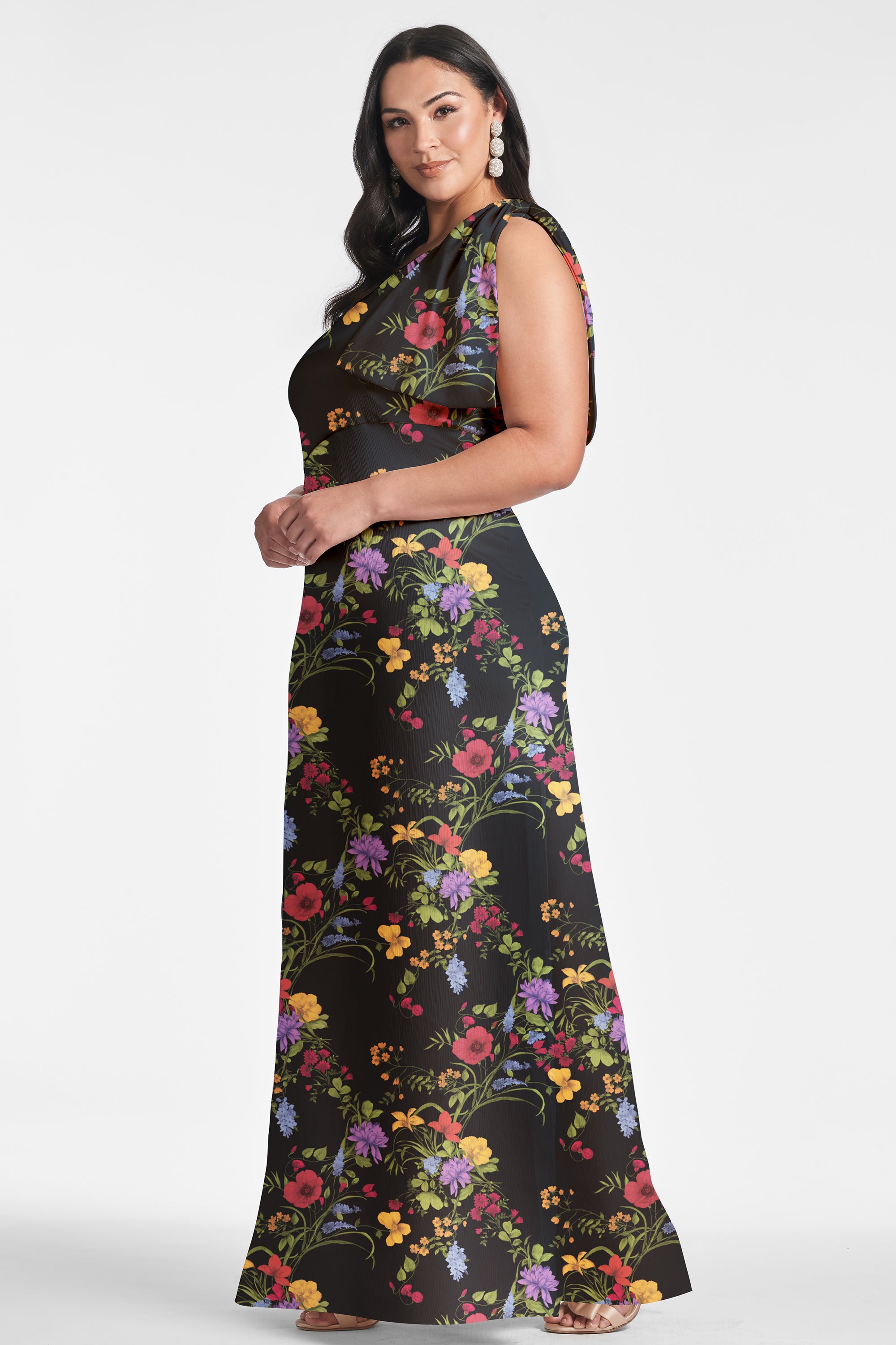 Chelsea Gown - Noir Wildflower - Final Sale