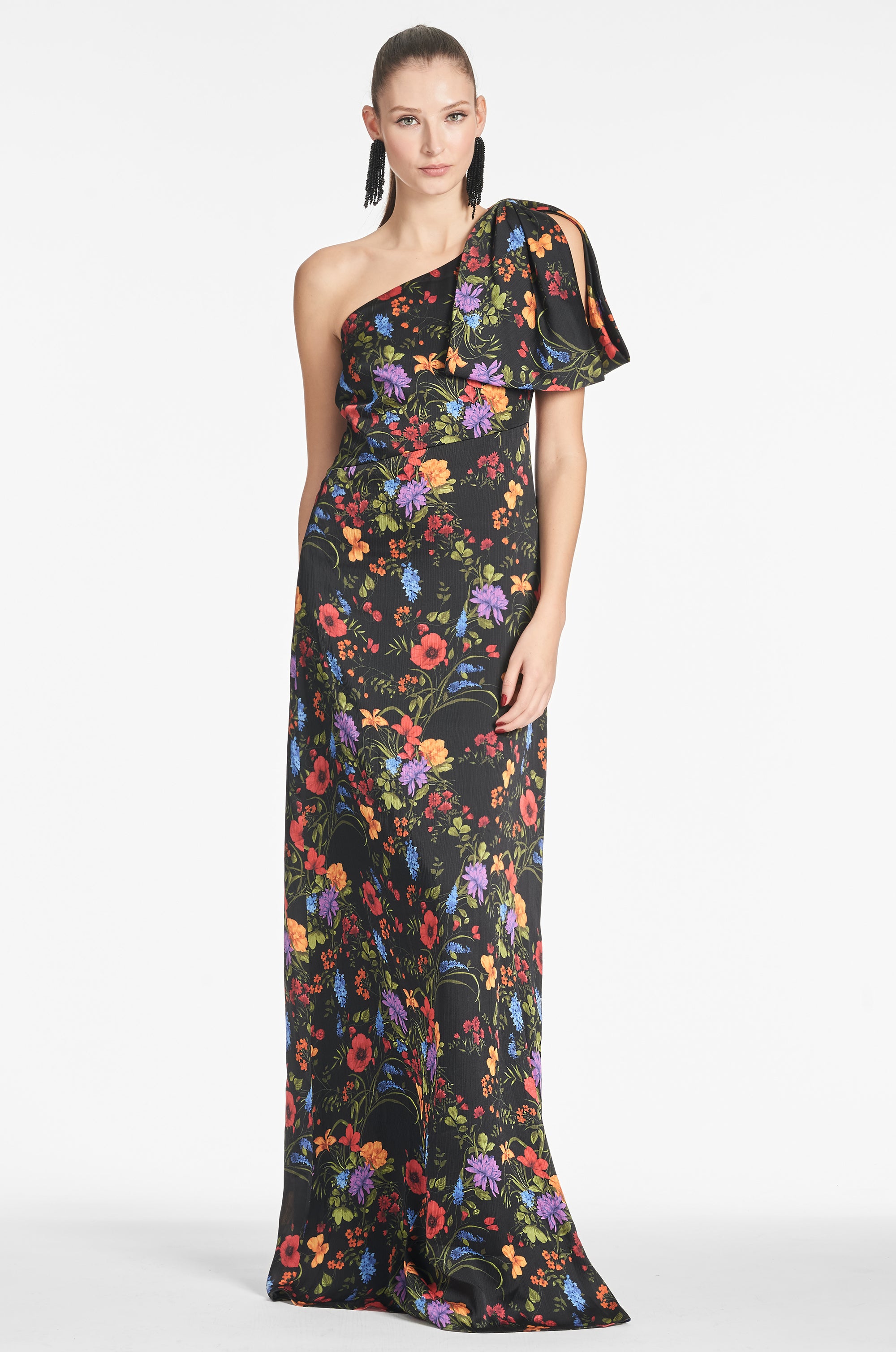 Chelsea Gown - Noir Wildflower - Final Sale