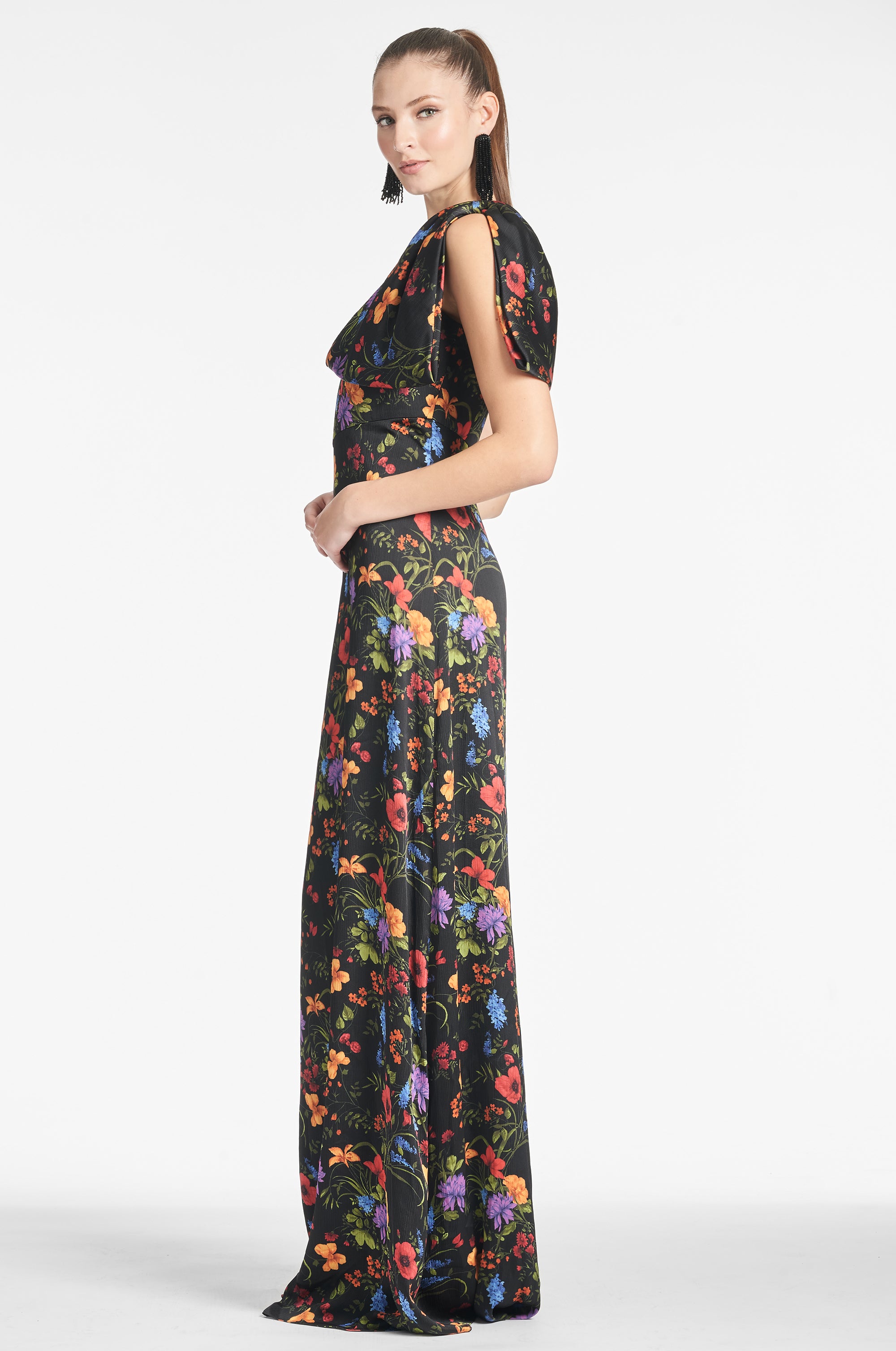 Chelsea Gown - Noir Wildflower - Final Sale