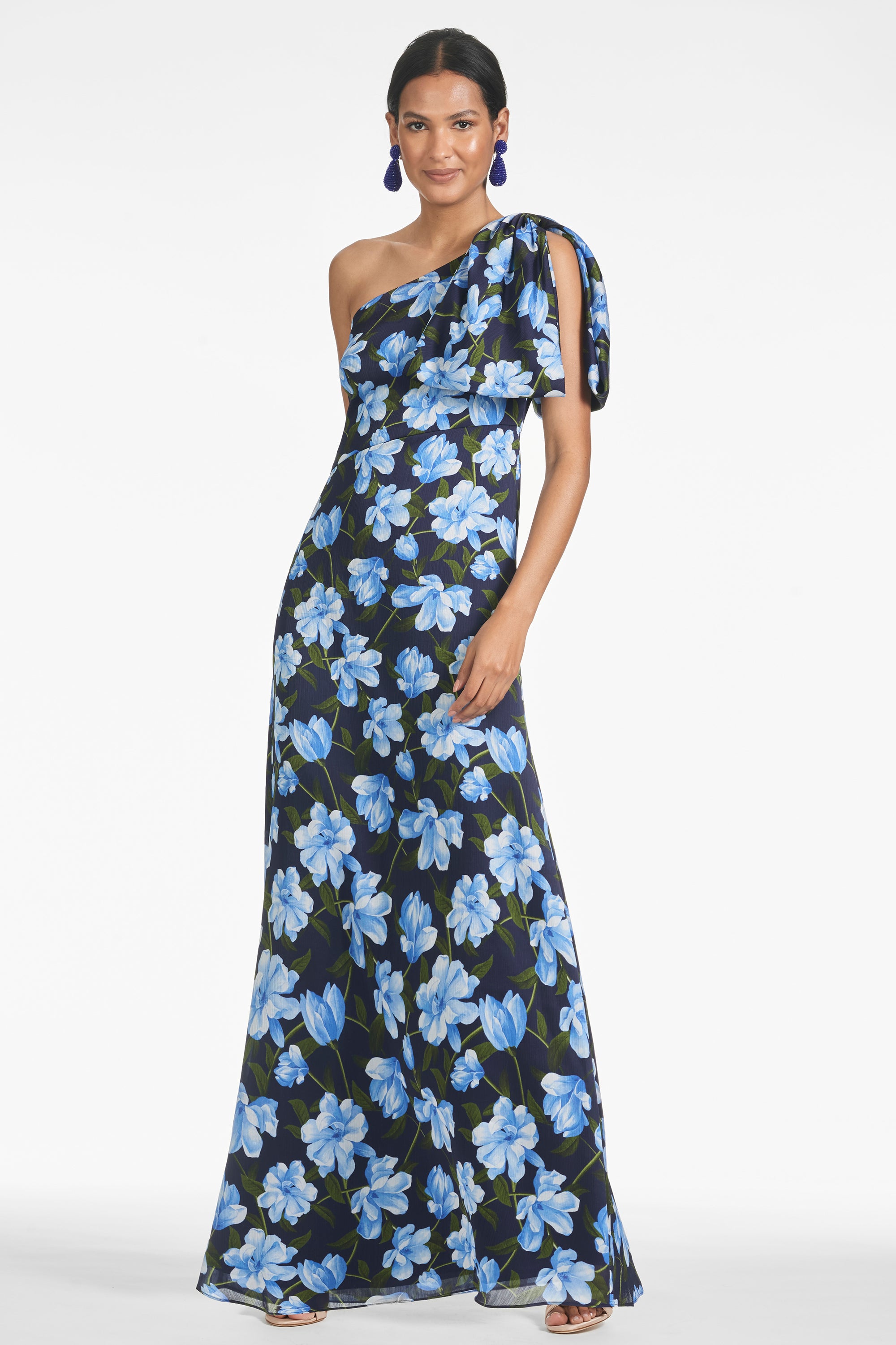 Chelsea Gown - Ocean Blue Magnolia - Final Sale