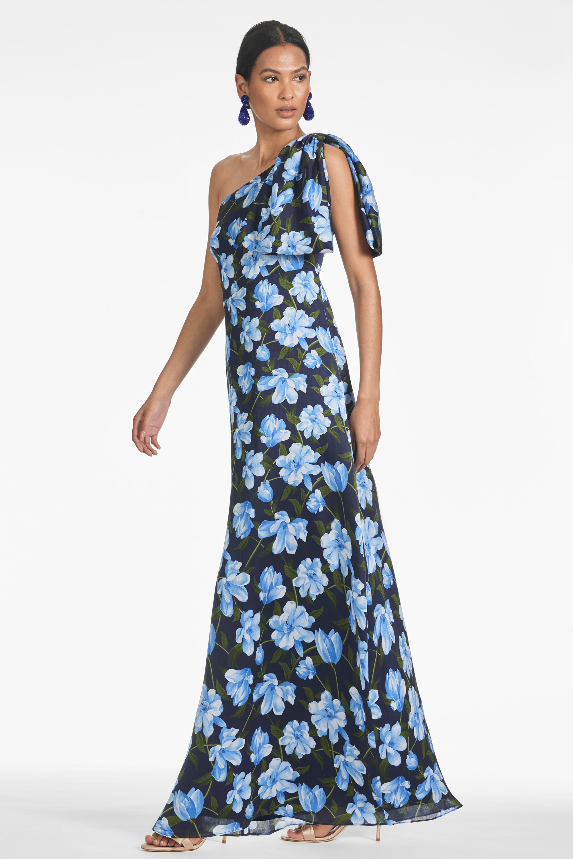 Chelsea Gown - Ocean Blue Magnolia - Final Sale