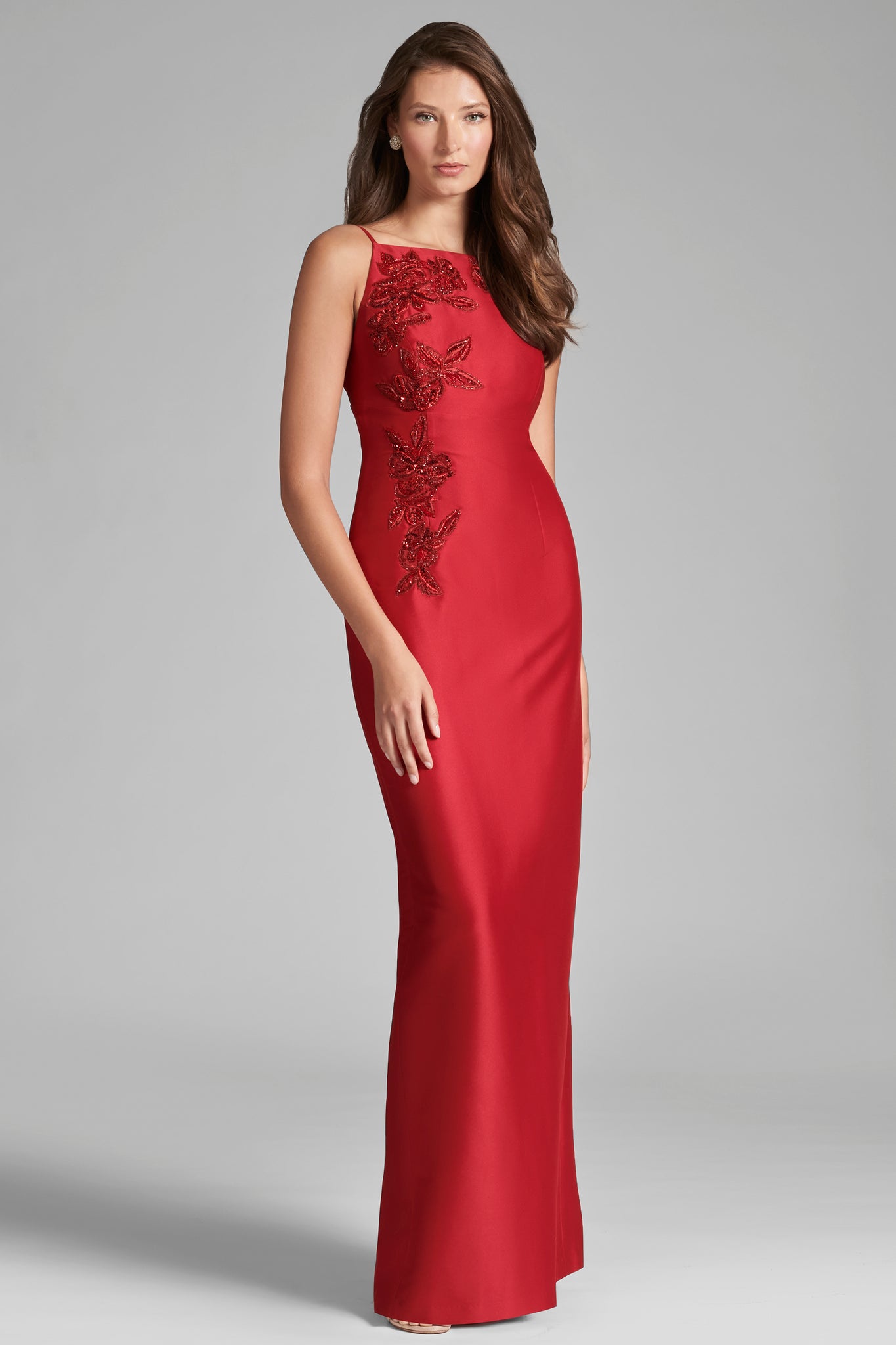 Embellished Pryce Gown - Holly Red