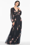 Jules Gown - Noir Blossom - Final Sale