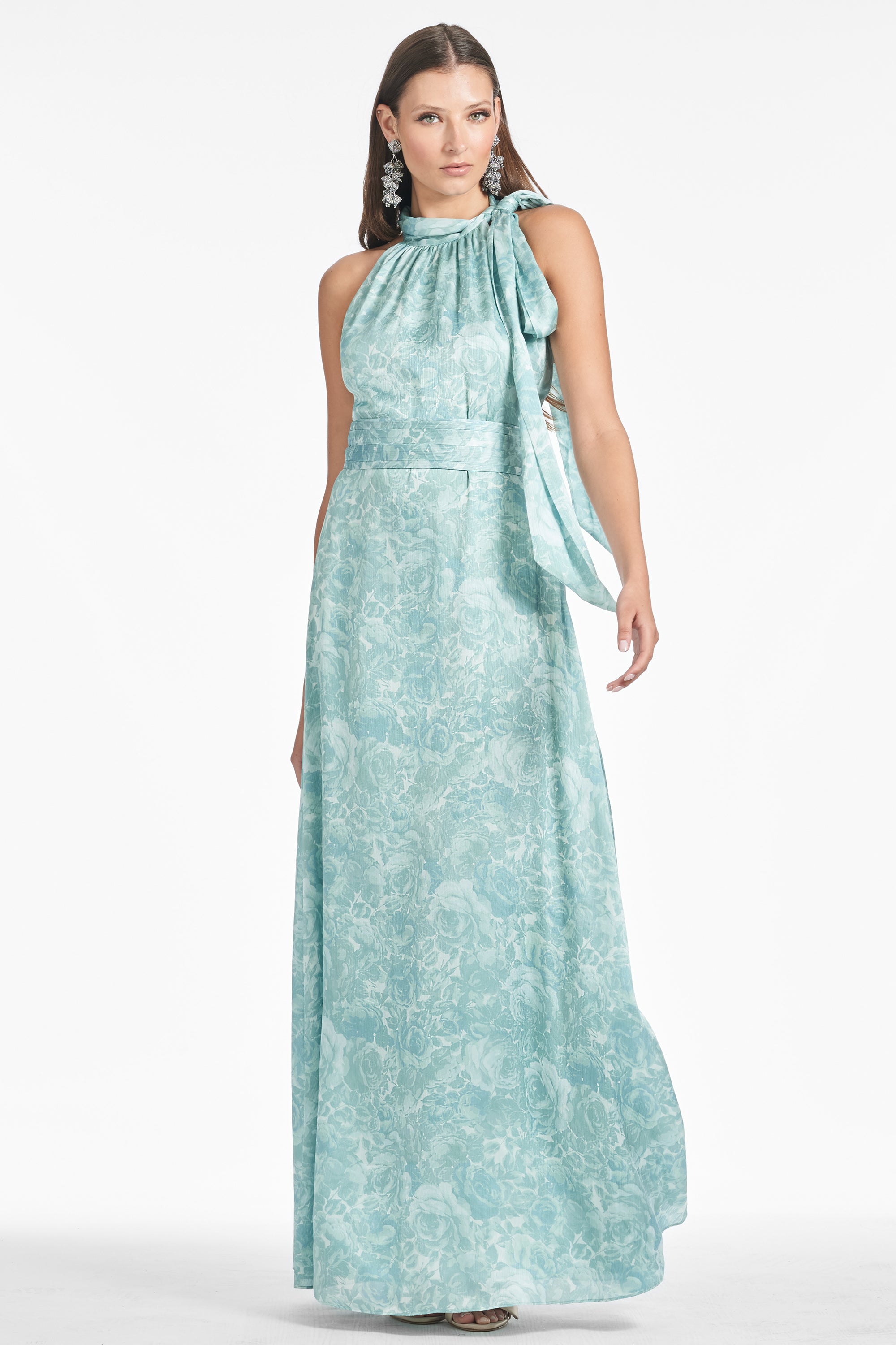 Kayla Gown - Sage Painted Floral