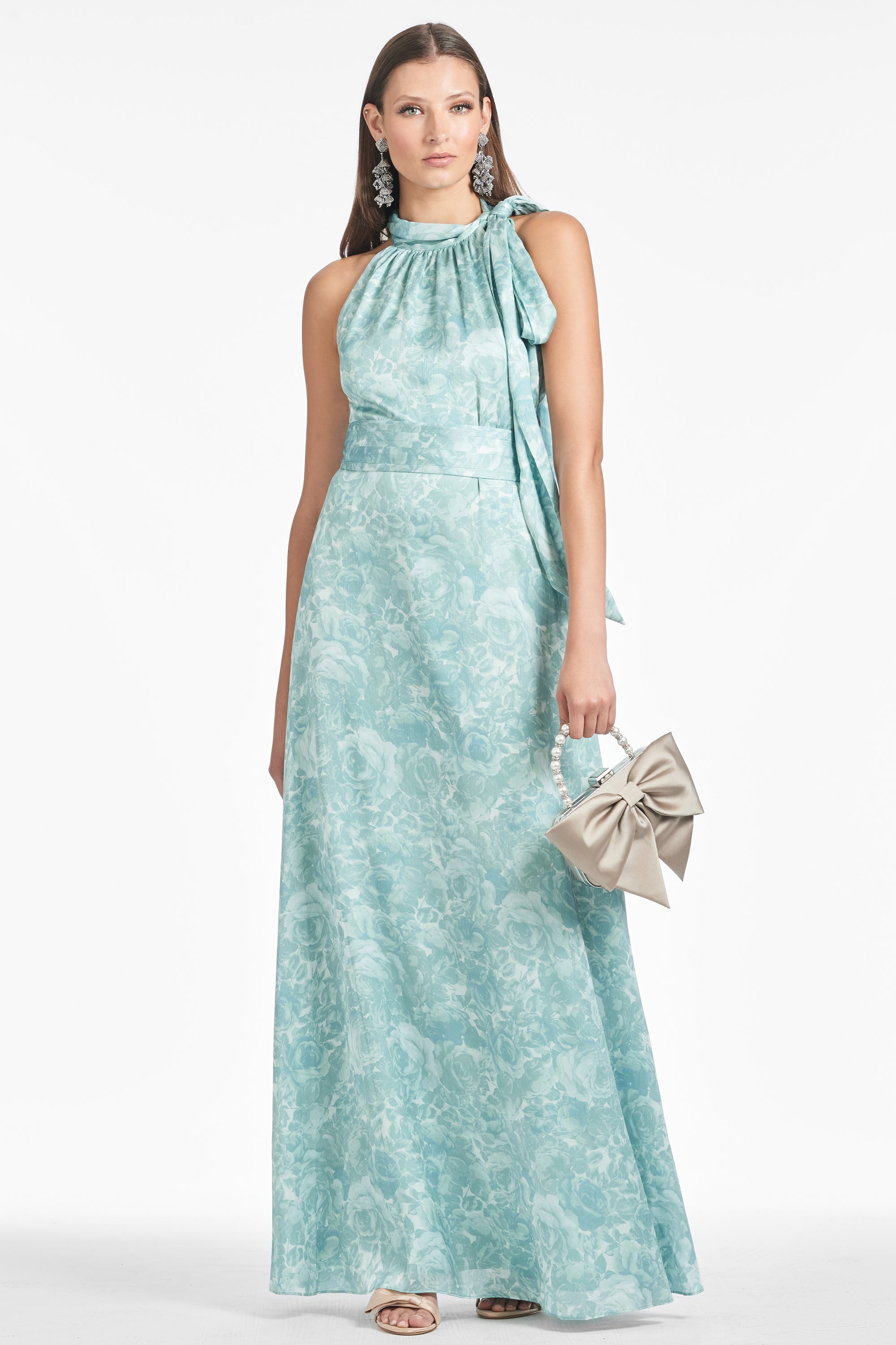 Kayla Gown - Sage Painted Floral