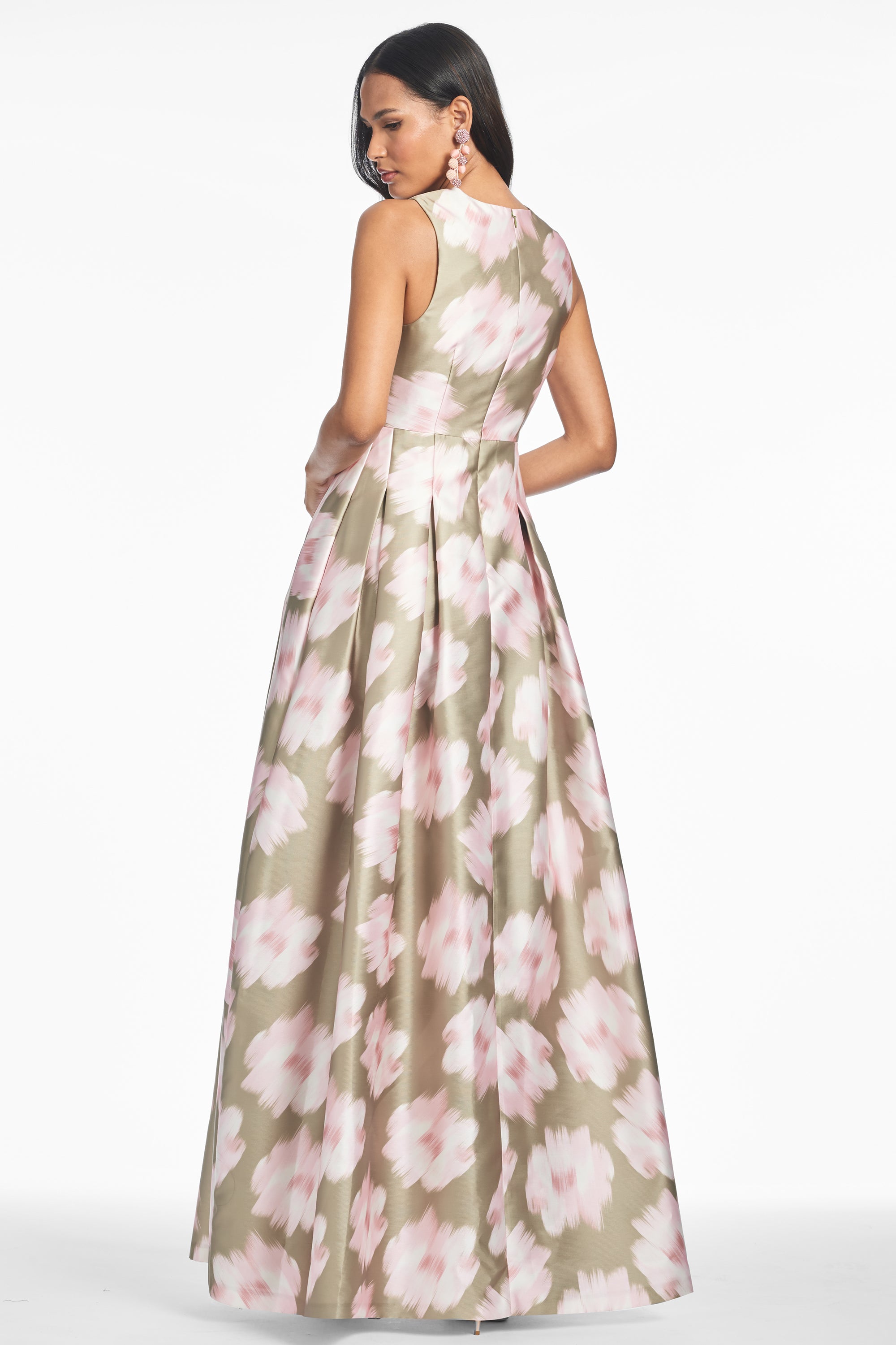 Brooke Gown - Green Ikat Floral