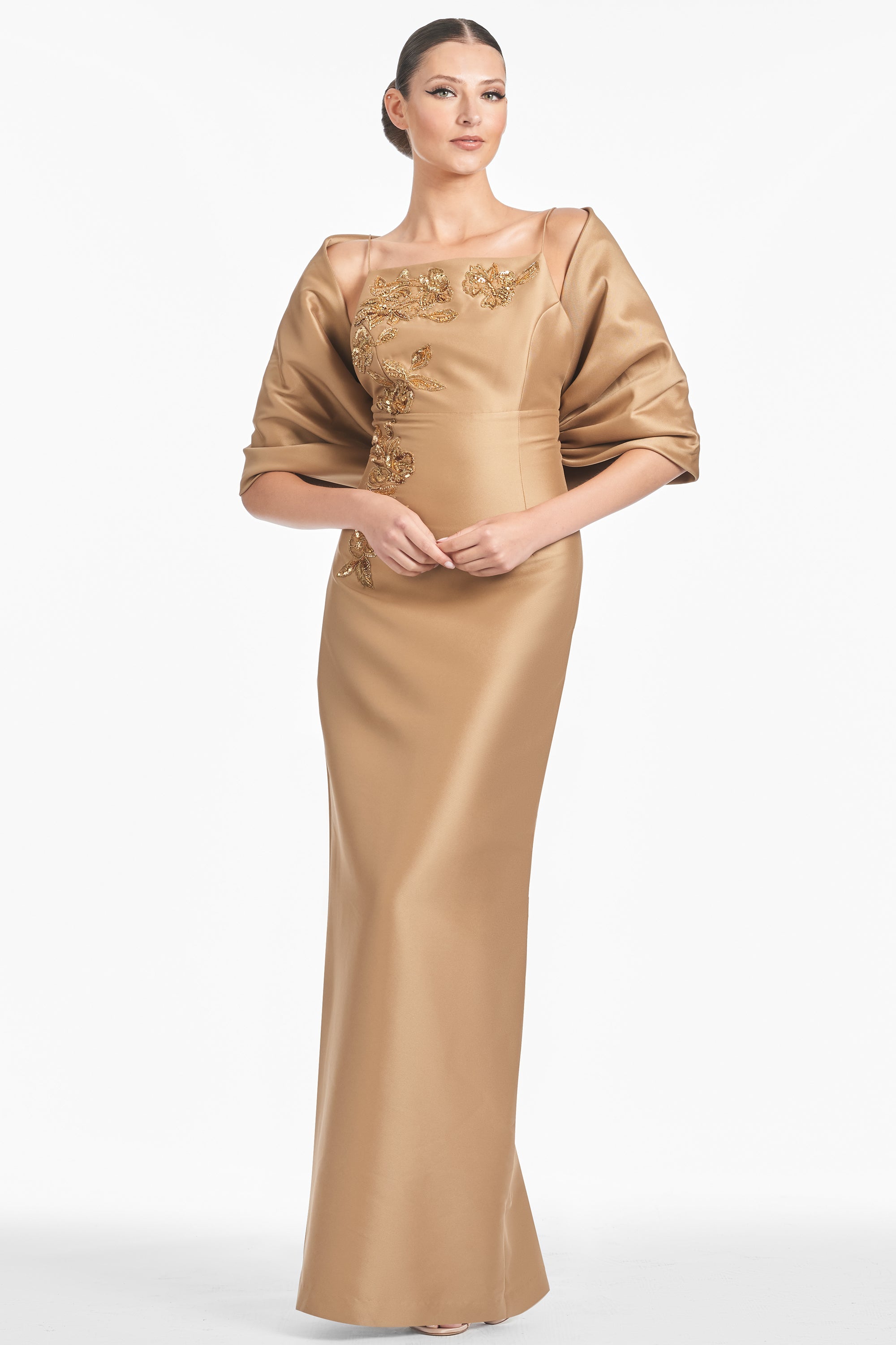 Embellished Pryce Gown - Chestnut Gold