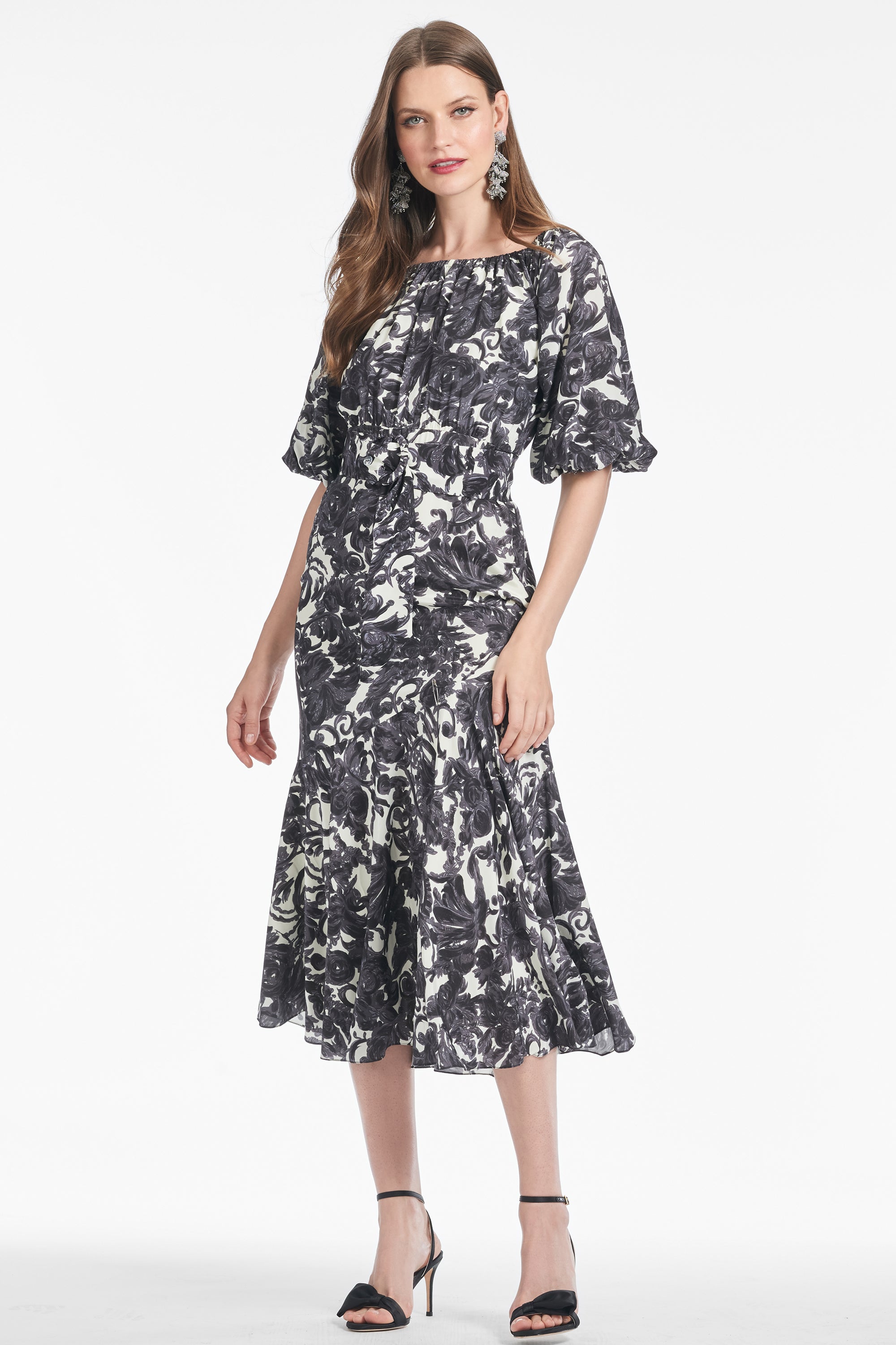 Zadi Dress - Graphic Scroll