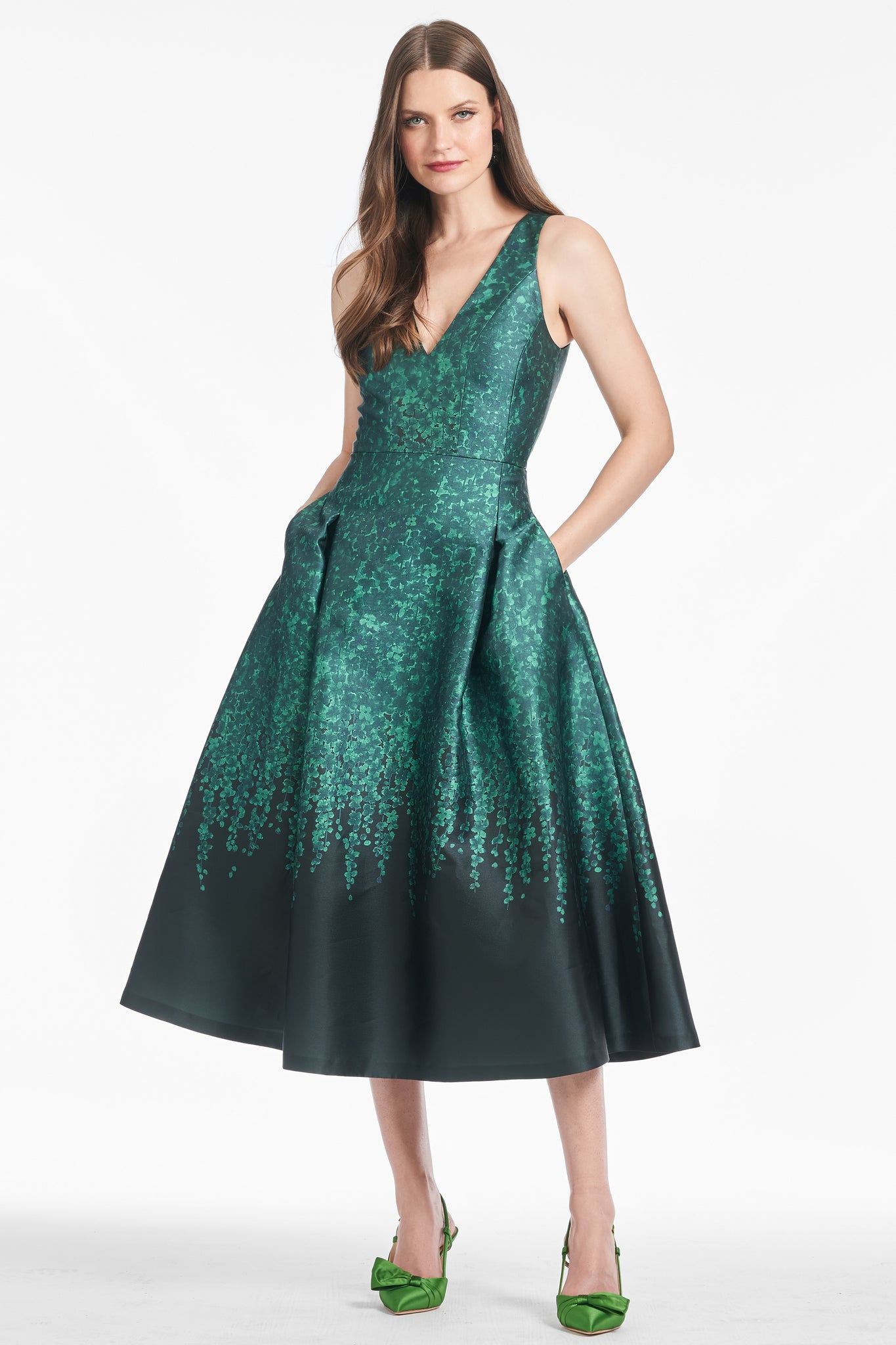 Anissa Dress - Emerald Wisteria