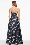 Embellished Giovanna Gown - Dark as Night Ikat