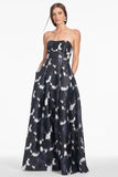 Embellished Giovanna Gown - Dark as Night Ikat