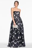 Embellished Giovanna Gown - Dark as Night Ikat