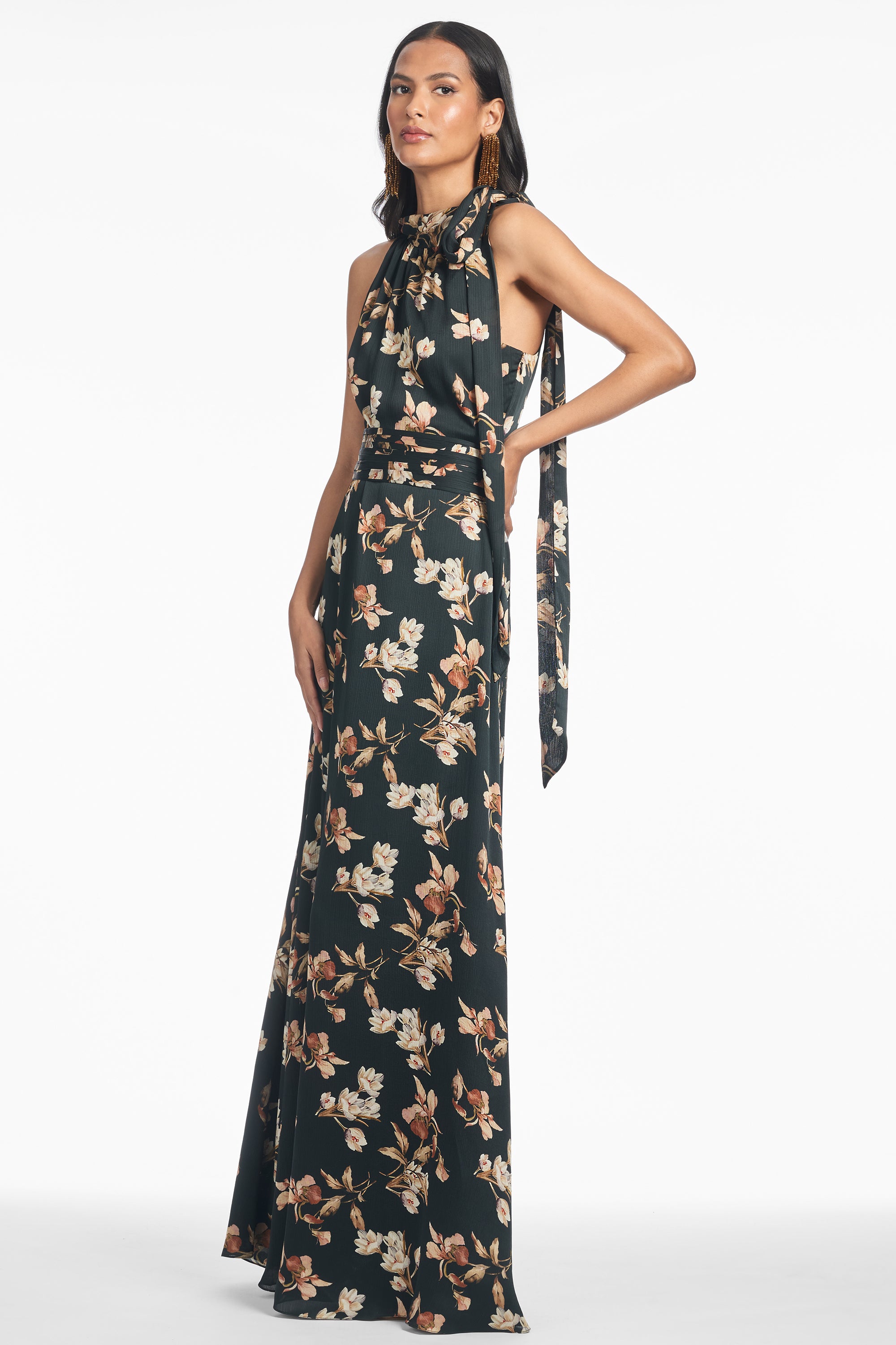 Kayla Gown - Black Venetia Petal - Final Sale