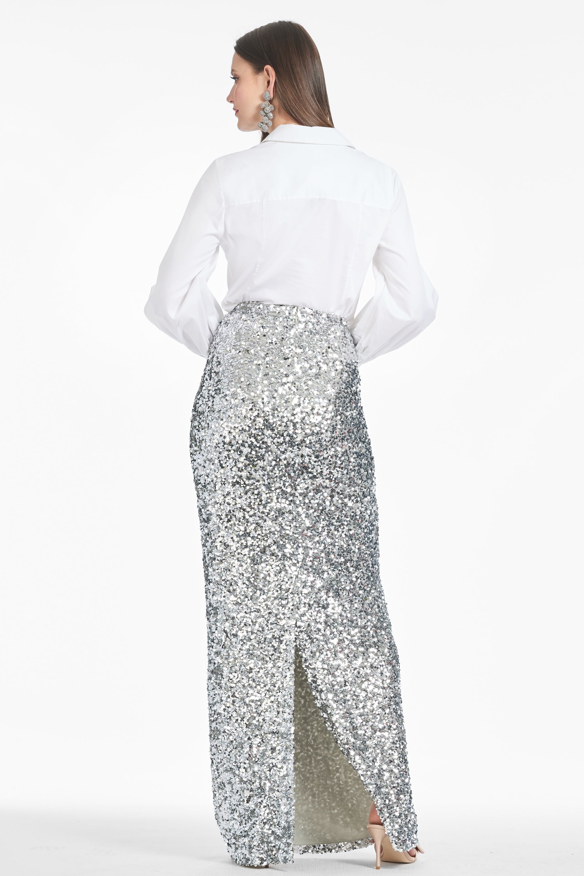 Sequin Isolde Skirt - Silver