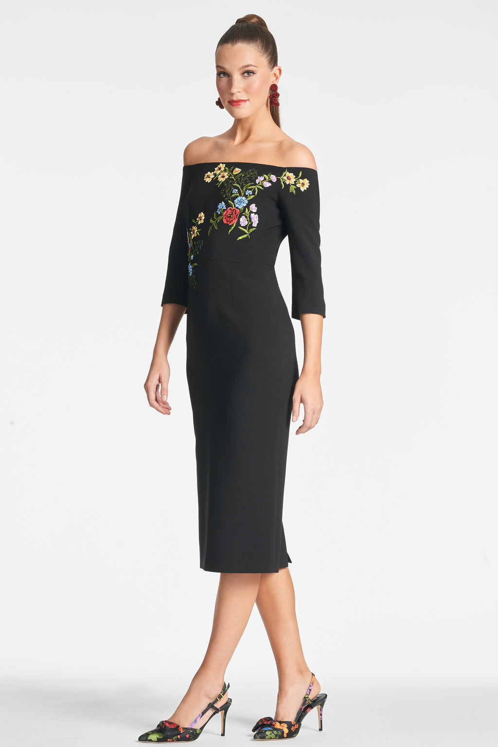 Fatima Dress in Noir Bouquet - Sachin & Babi