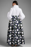 Florence Gown - Navy/Ivory Moonlit Garden - Final Sale