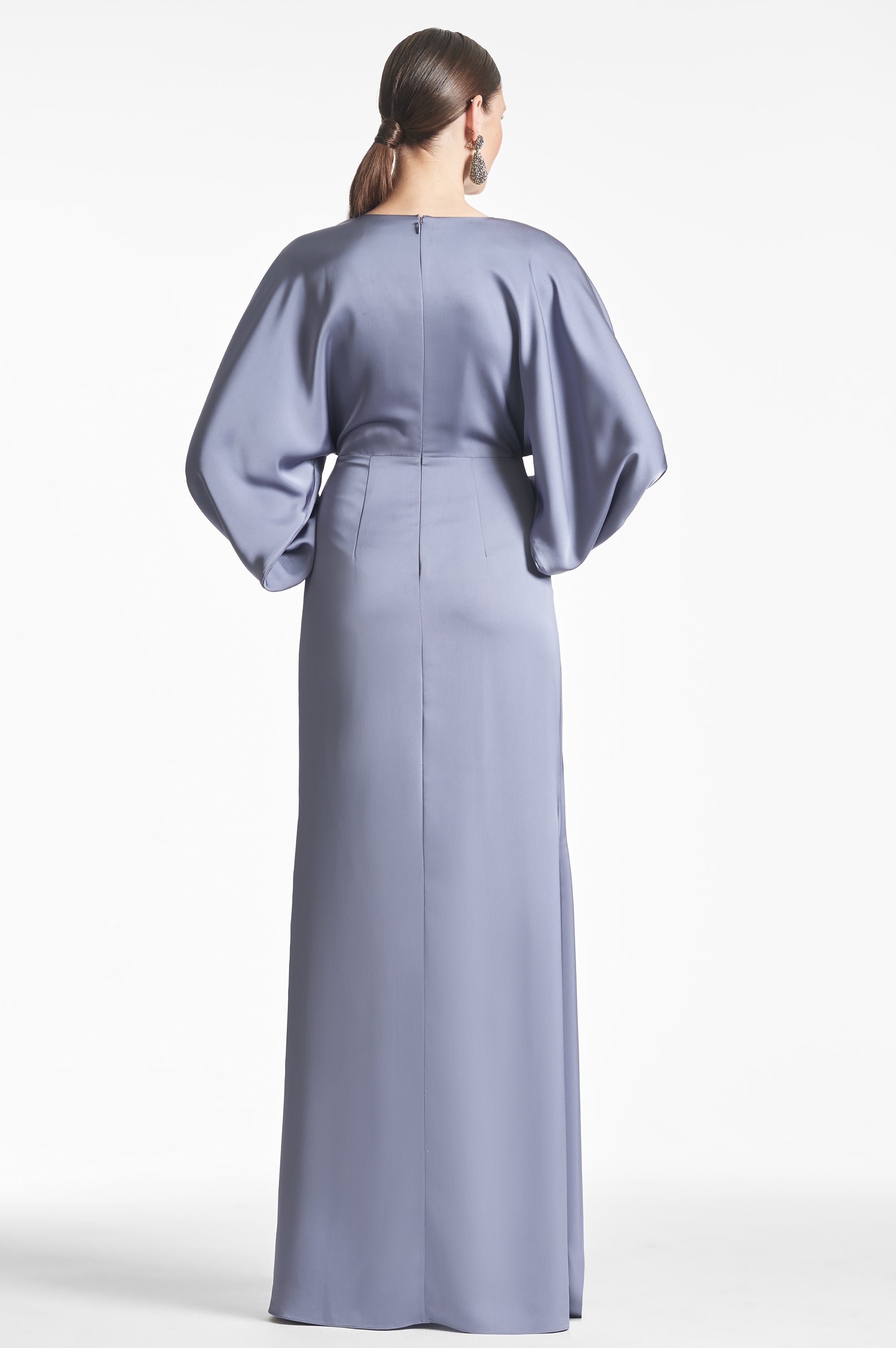 Satin Gabby Gown - Cool Grey - Final Sale