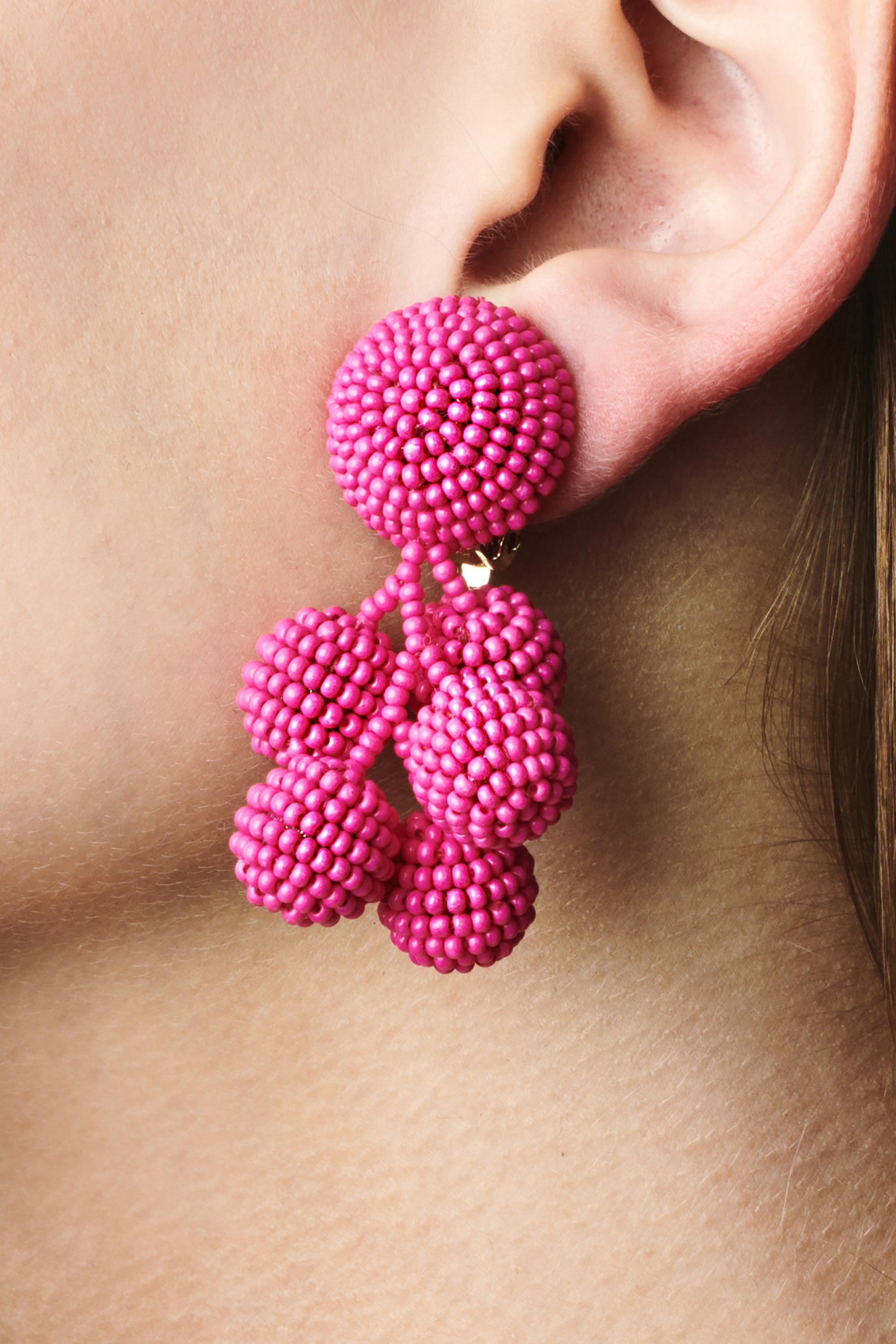 MINI COCONUTS EARRINGS - FUCHSIA