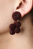 MINI COCONUTS EARRINGS - MERLOT