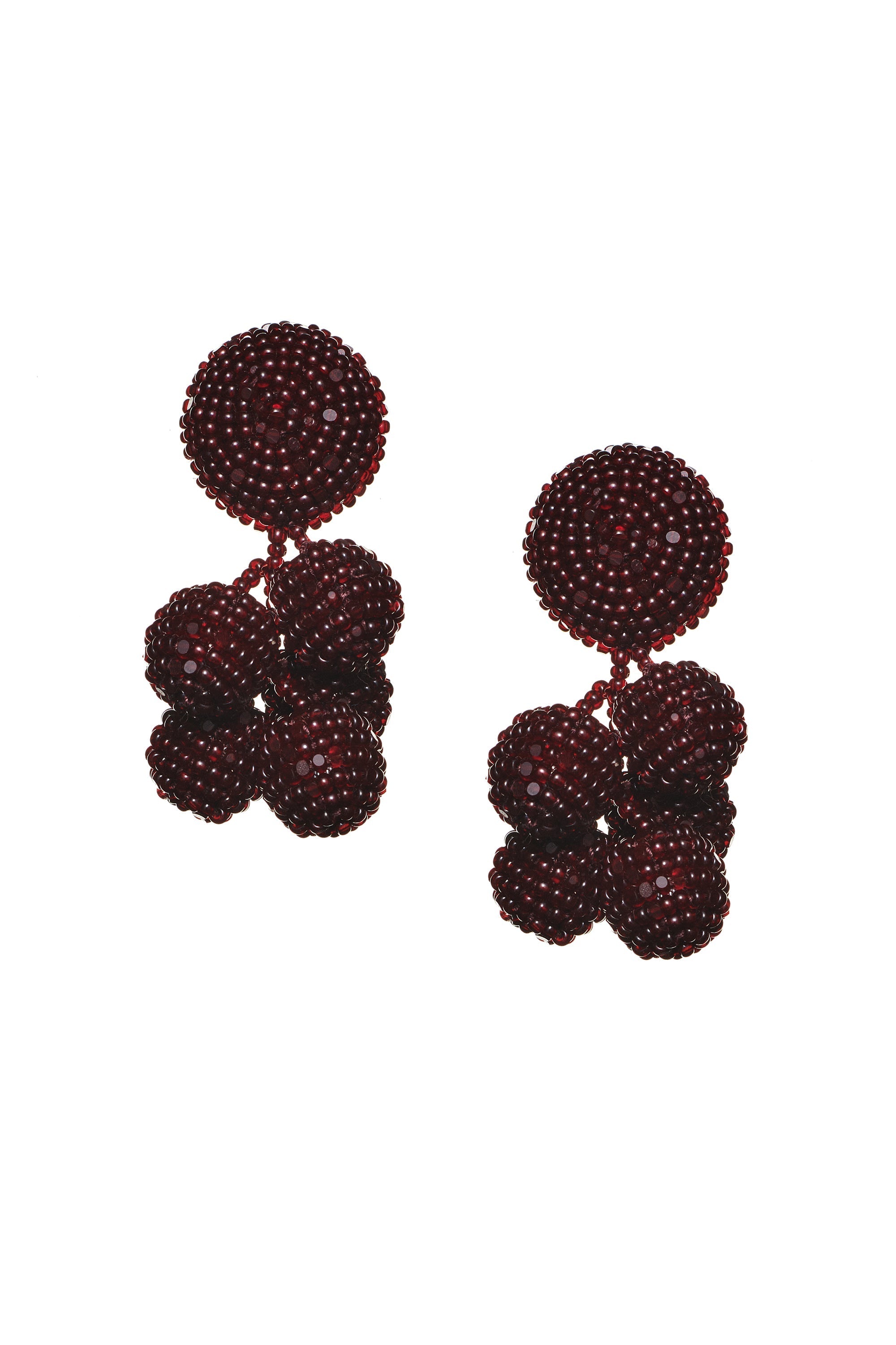 MINI COCONUTS EARRINGS - MERLOT