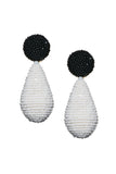 ALENA EARRINGS - WHITE/JET