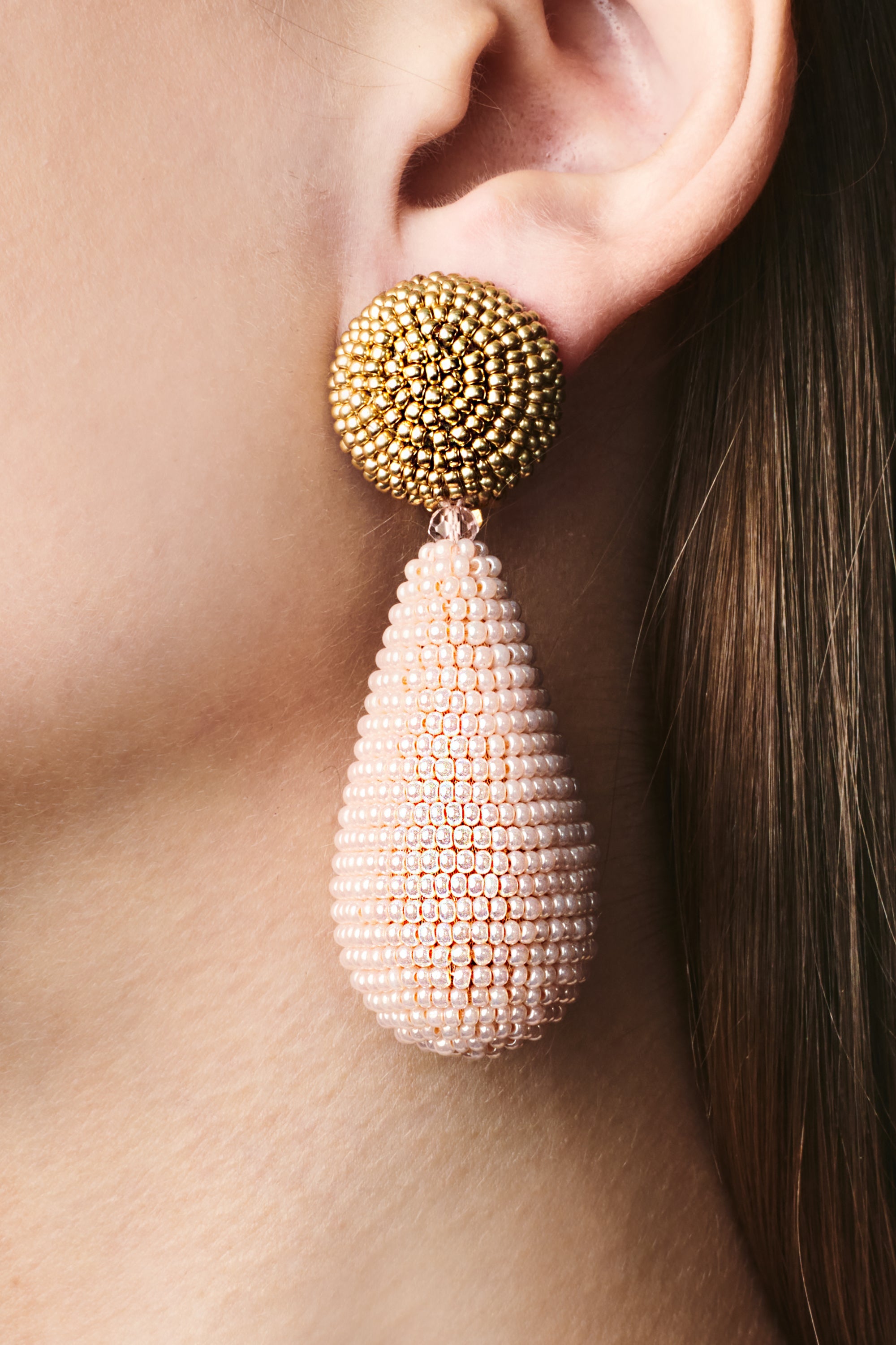 ALENA EARRINGS - LIGHT PINK/ GOLD