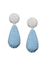 ALENA EARRINGS - POWDER BLUE/WHITE