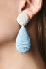 ALENA EARRINGS - POWDER BLUE/WHITE