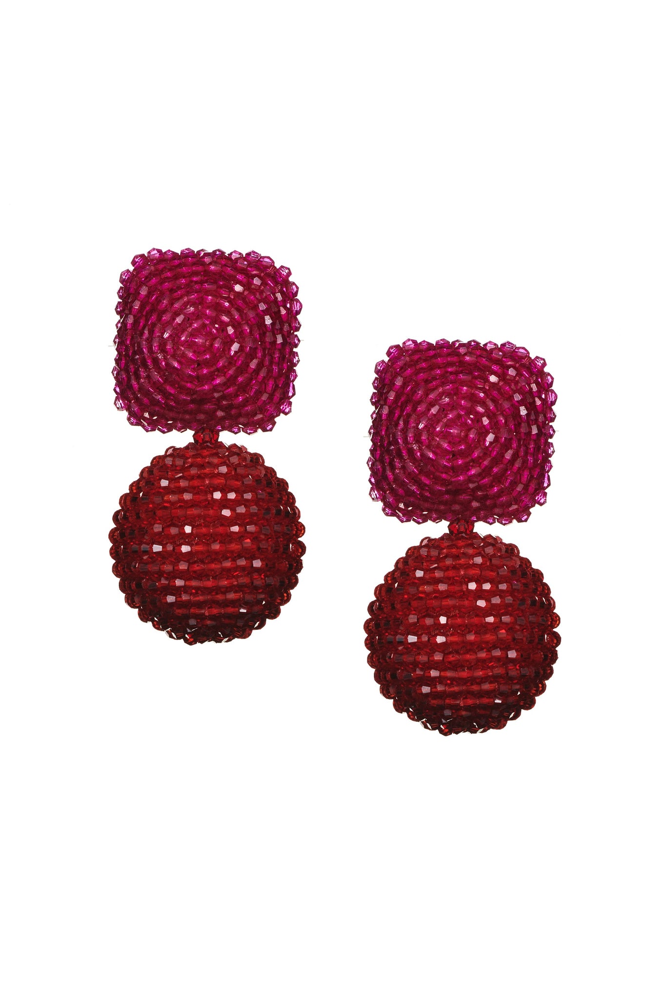 LYDIA EARRINGS - RASPBERRY/RUBY