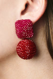 LYDIA EARRINGS - RASPBERRY/RUBY