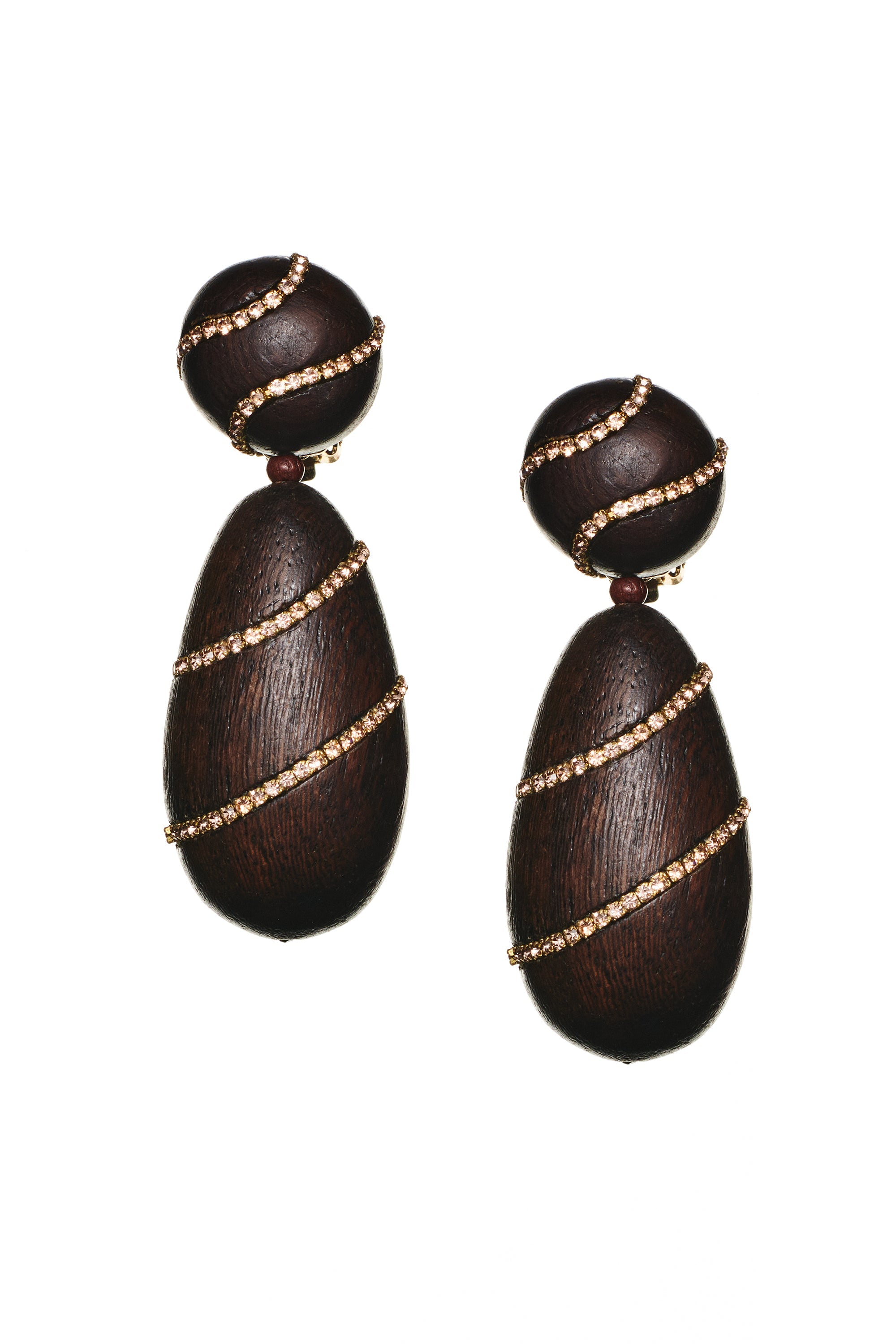 HUDSON EARRINGS - ROBLES WOOD/CHAMPAGNE