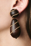 HUDSON EARRINGS - ROBLES WOOD/CHAMPAGNE