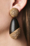 CHRISTINA EARRINGS - ROBLES WOOD/CHAMPAGNE