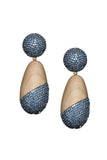 CHRISTINA EARRINGS - PANTO WOOD/ICE BLUE