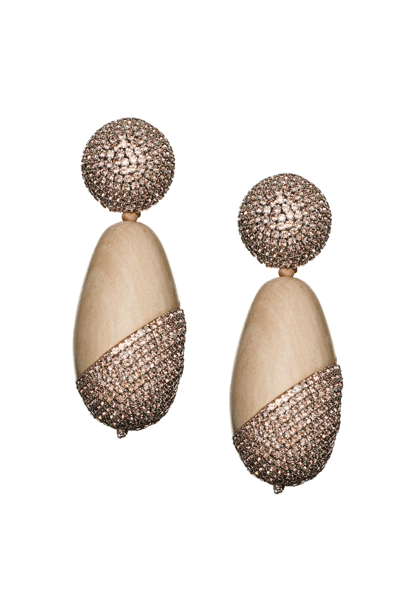 CHRISTINA EARRINGS - PANTO WOOD/ROSE GOLD