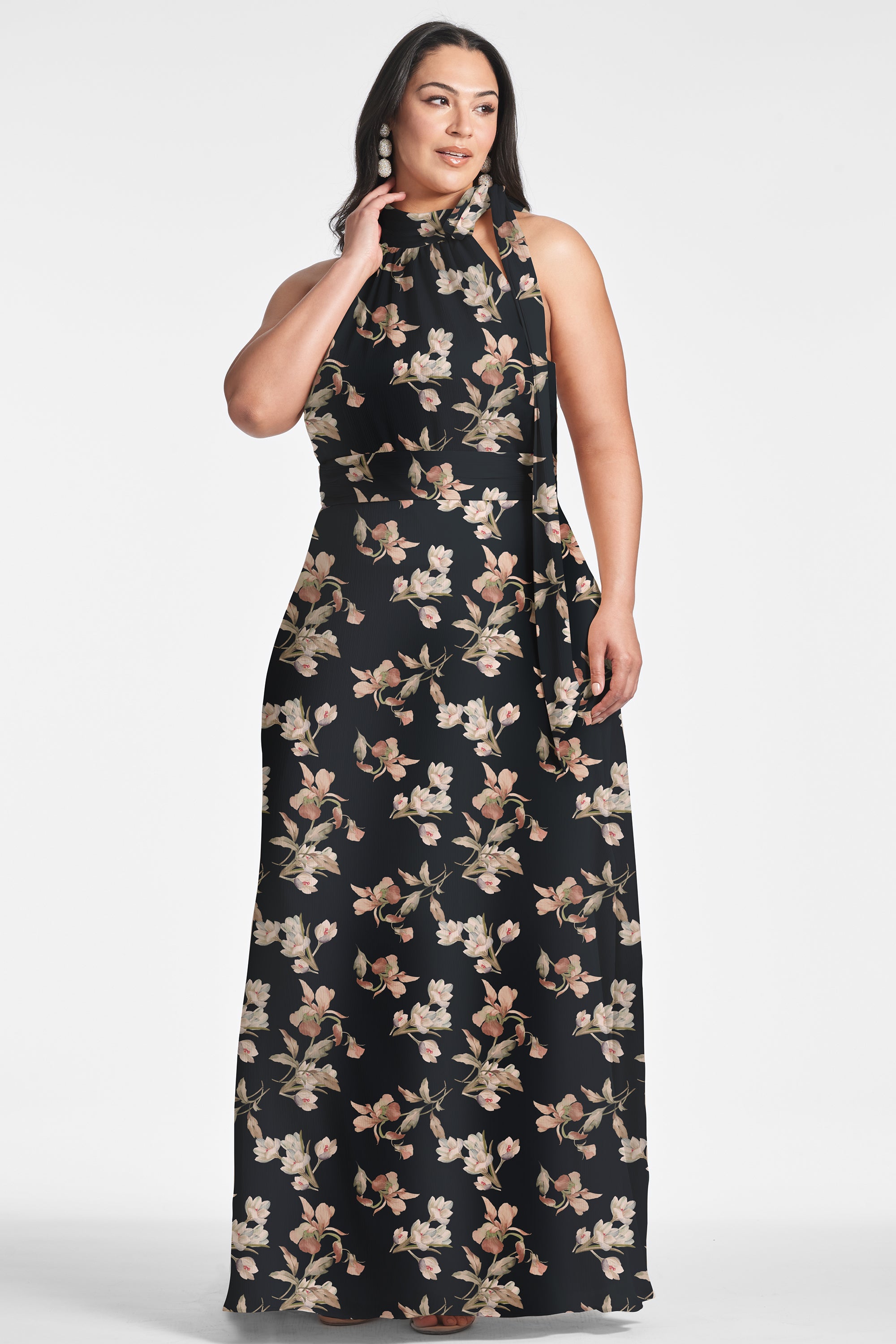 Kayla Gown - Black Venetia Petal - Final Sale