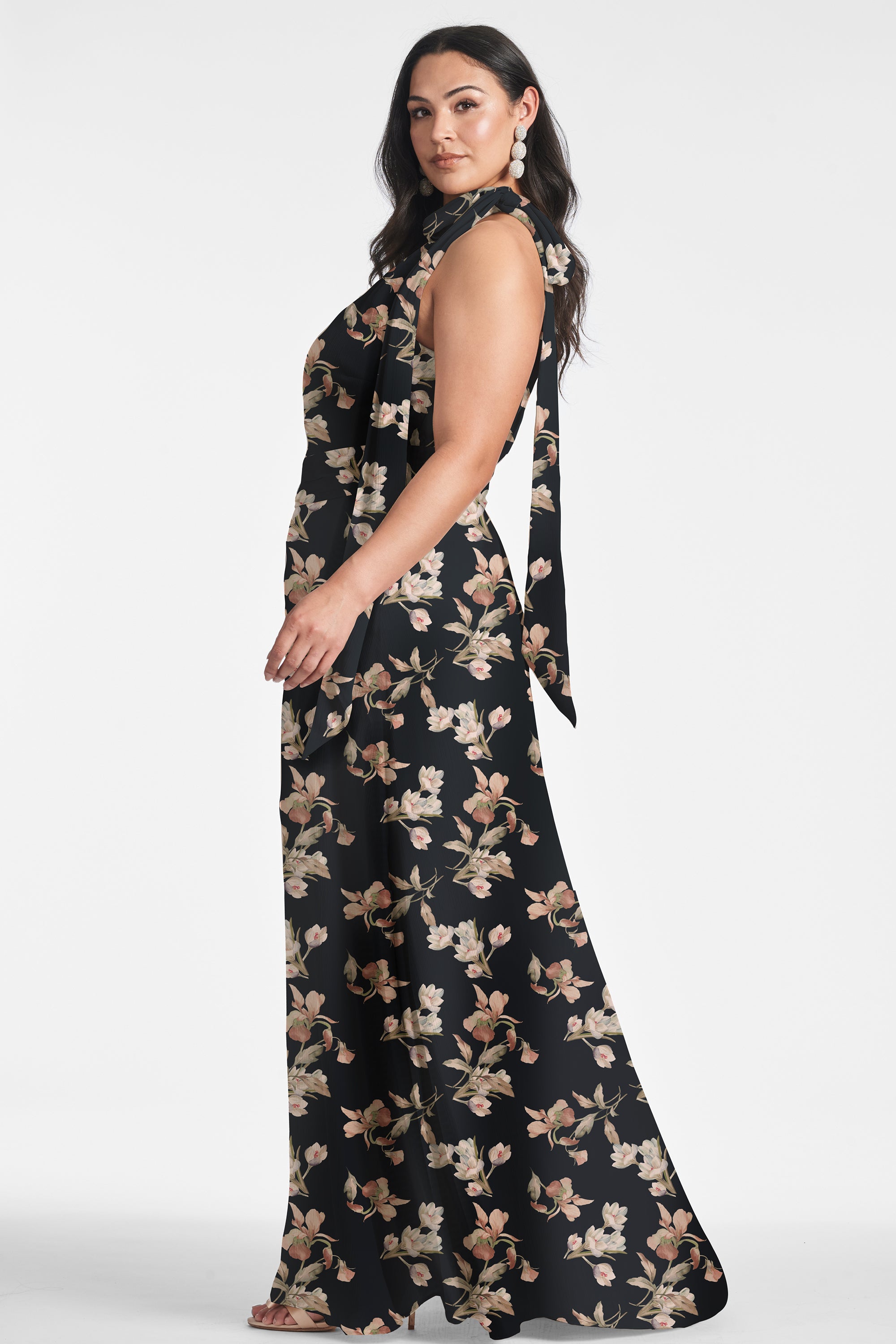 Kayla Gown - Black Venetia Petal