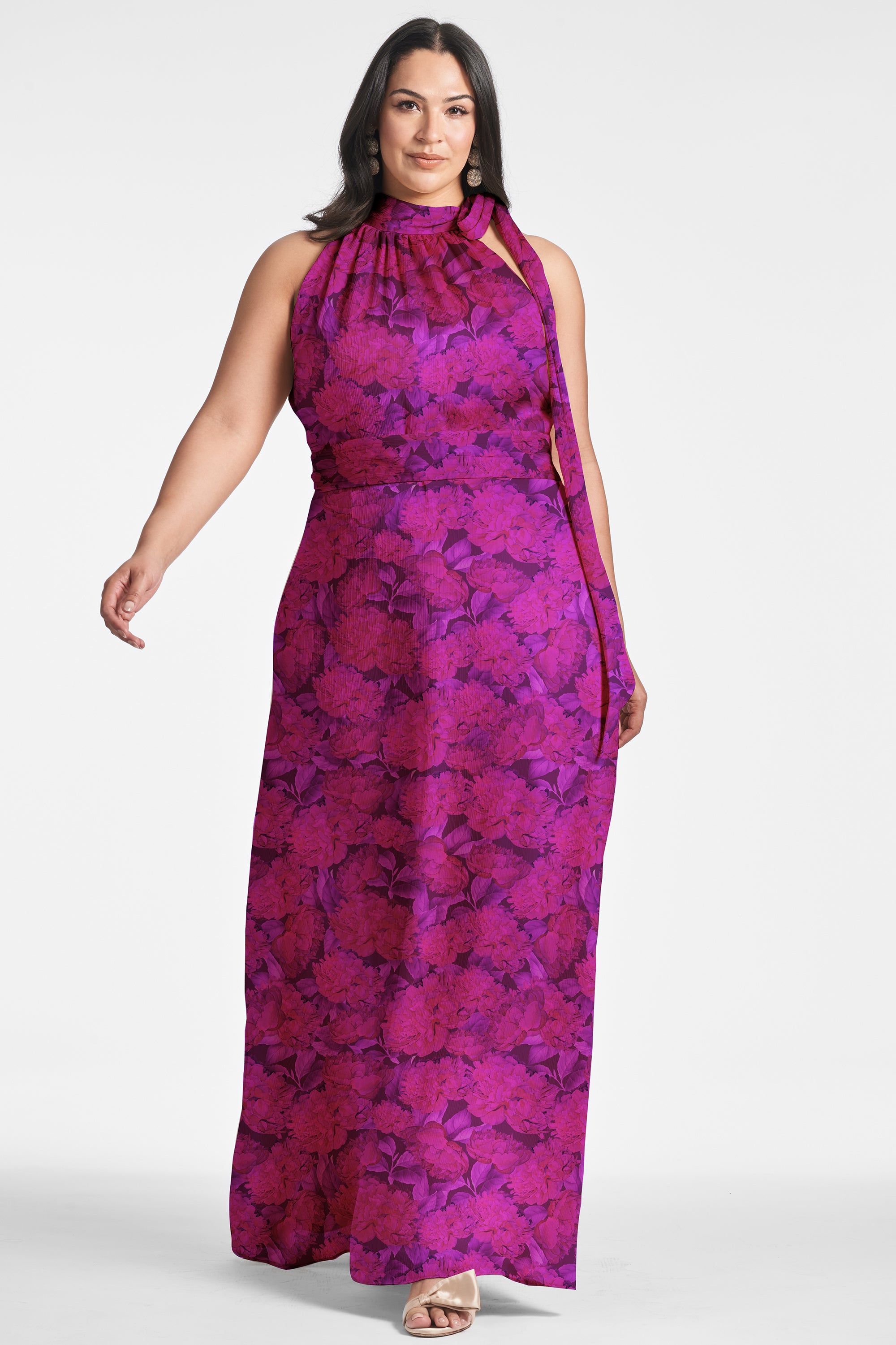 Kayla Gown - Magenta Bloom