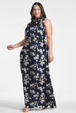 Kayla Gown - Navy Venetia Petal